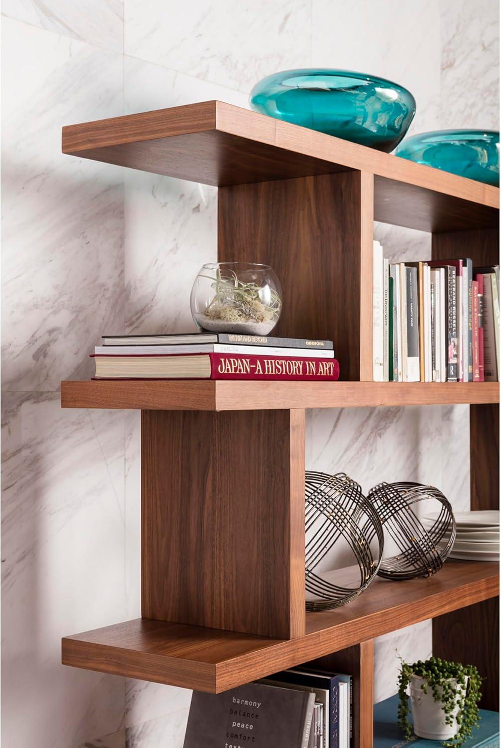 Modern Staggered Bookshelf (63")