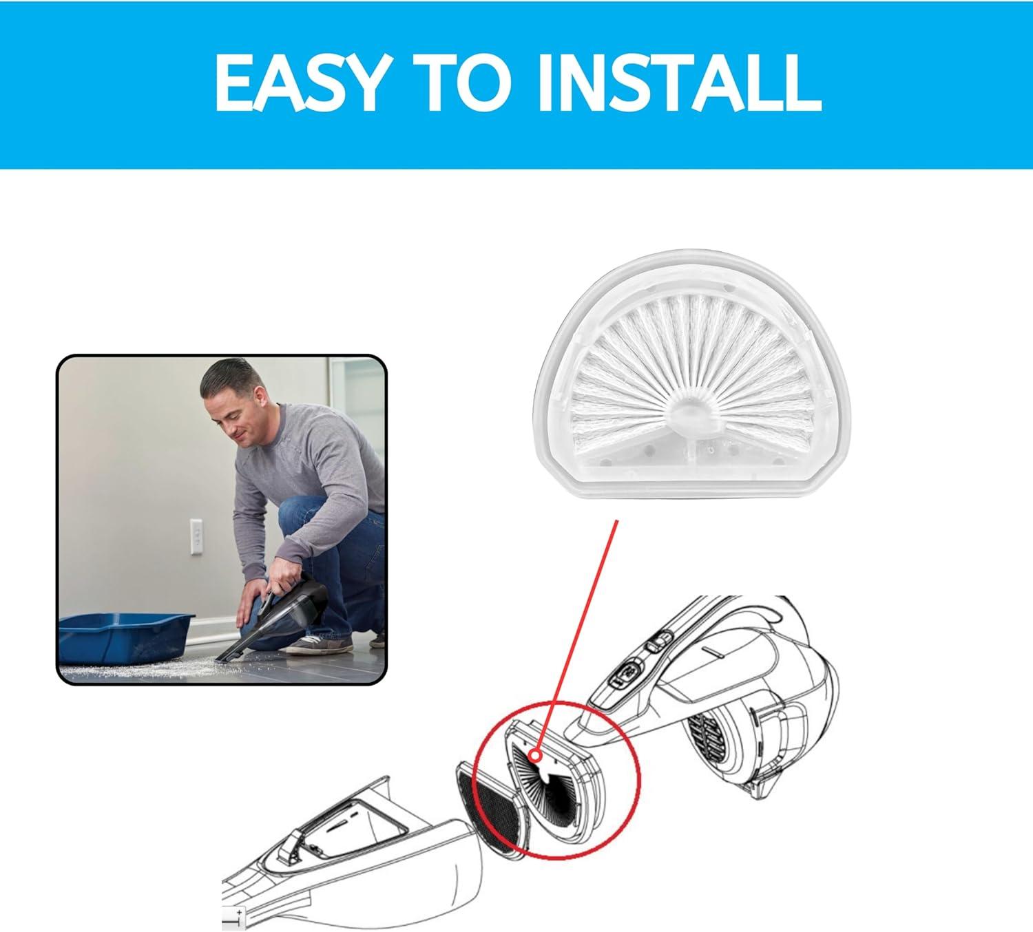 Nispira VLPF10 Filter Replacement Compatible with Black and Decker Dustbuster Hand Vacuum Replace Model # HLVA315J HLVA320J00 N575266 HLVA325JP07 HLVA315J62, 3 pack
