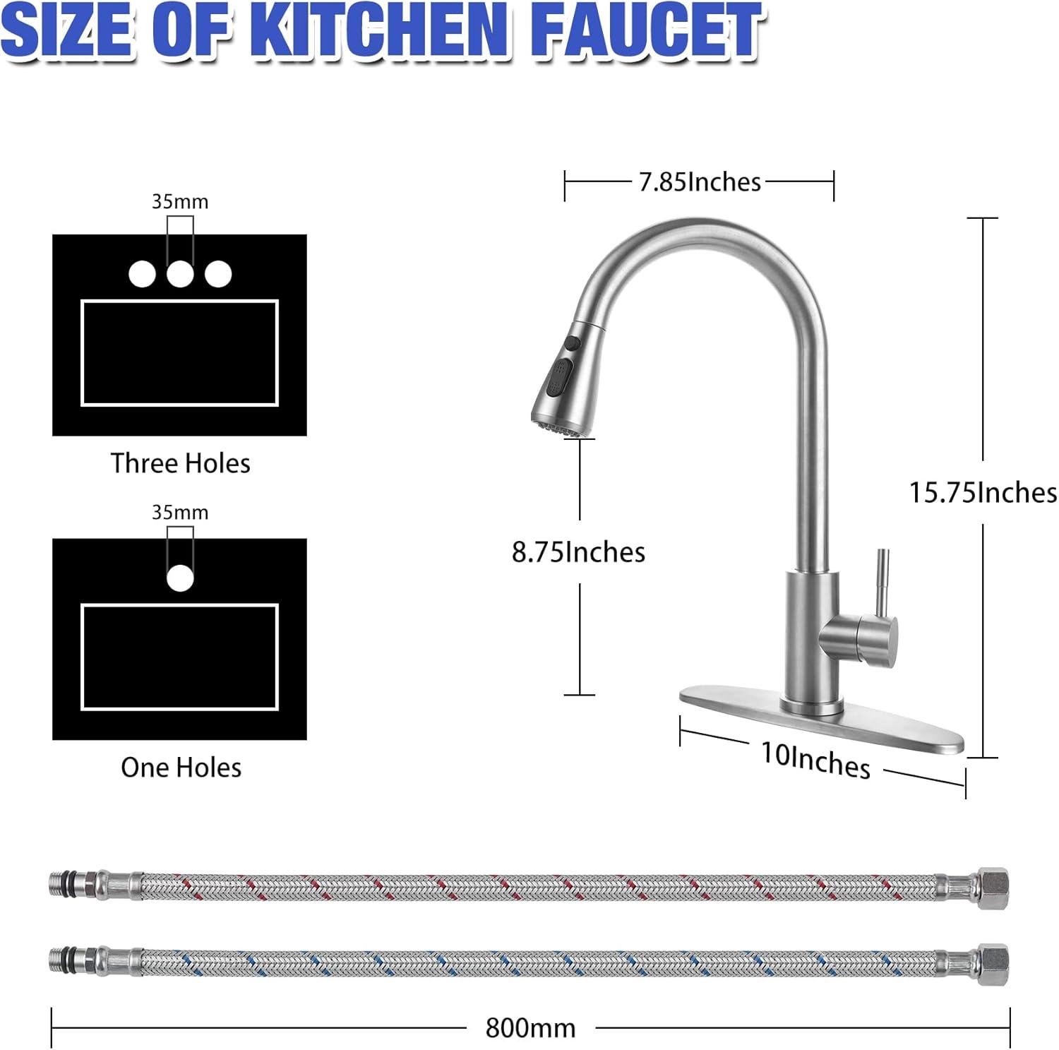 Stainless Steel 304 Kitchen Sink Faucet with Pull Down Spray Outdoor Kitchen Faucet