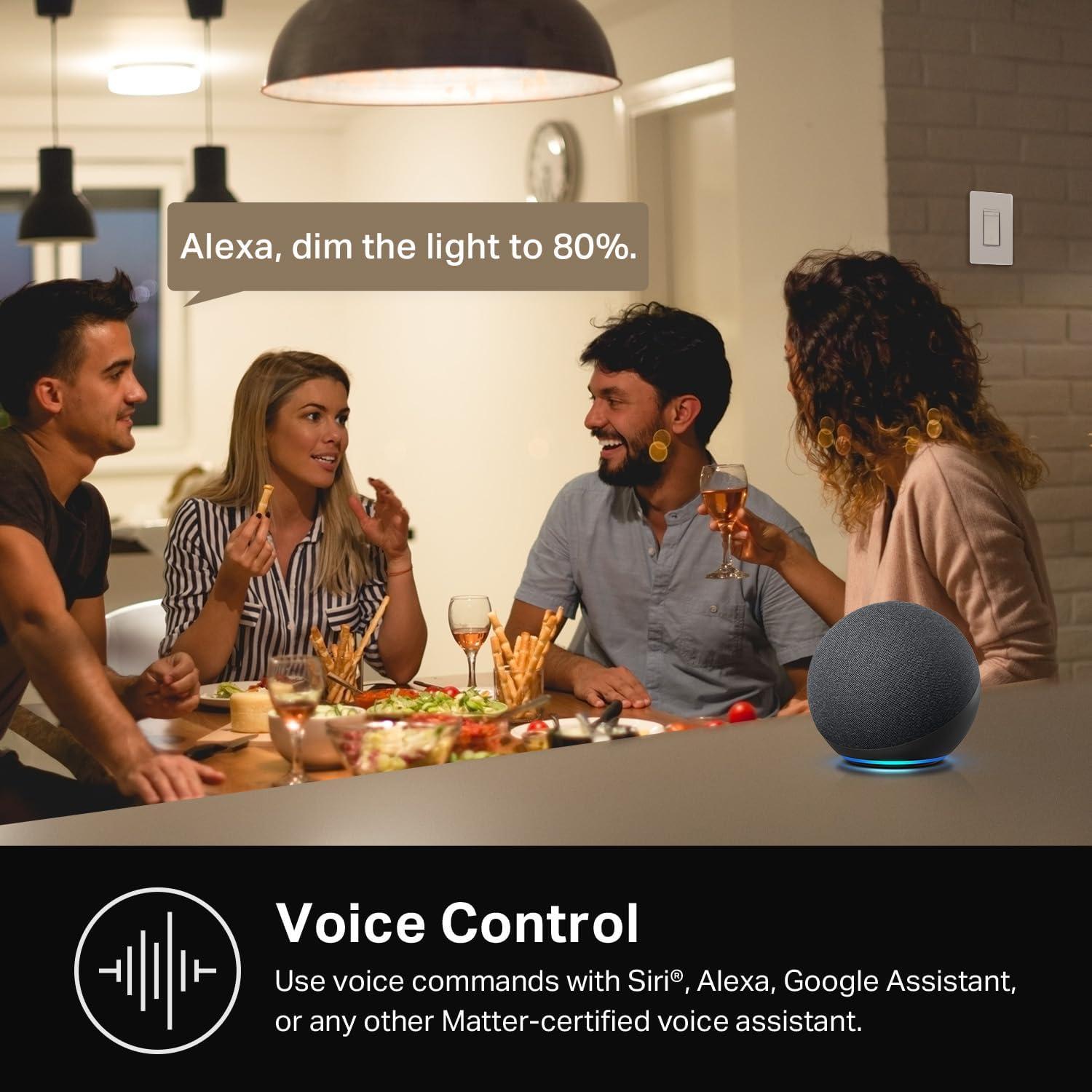 TP-Link HS220 In-Wall Smart Dimmer, No Hub Required