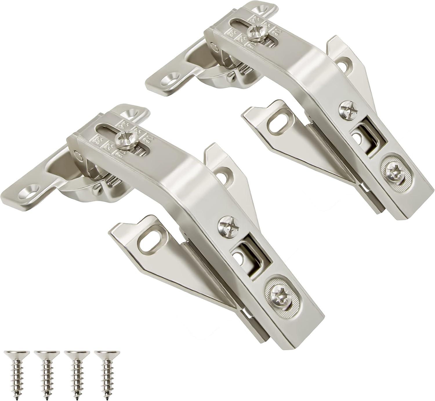 Brushed Nickel 135 Degree Self-Closing Cabinet Hinges with Screws