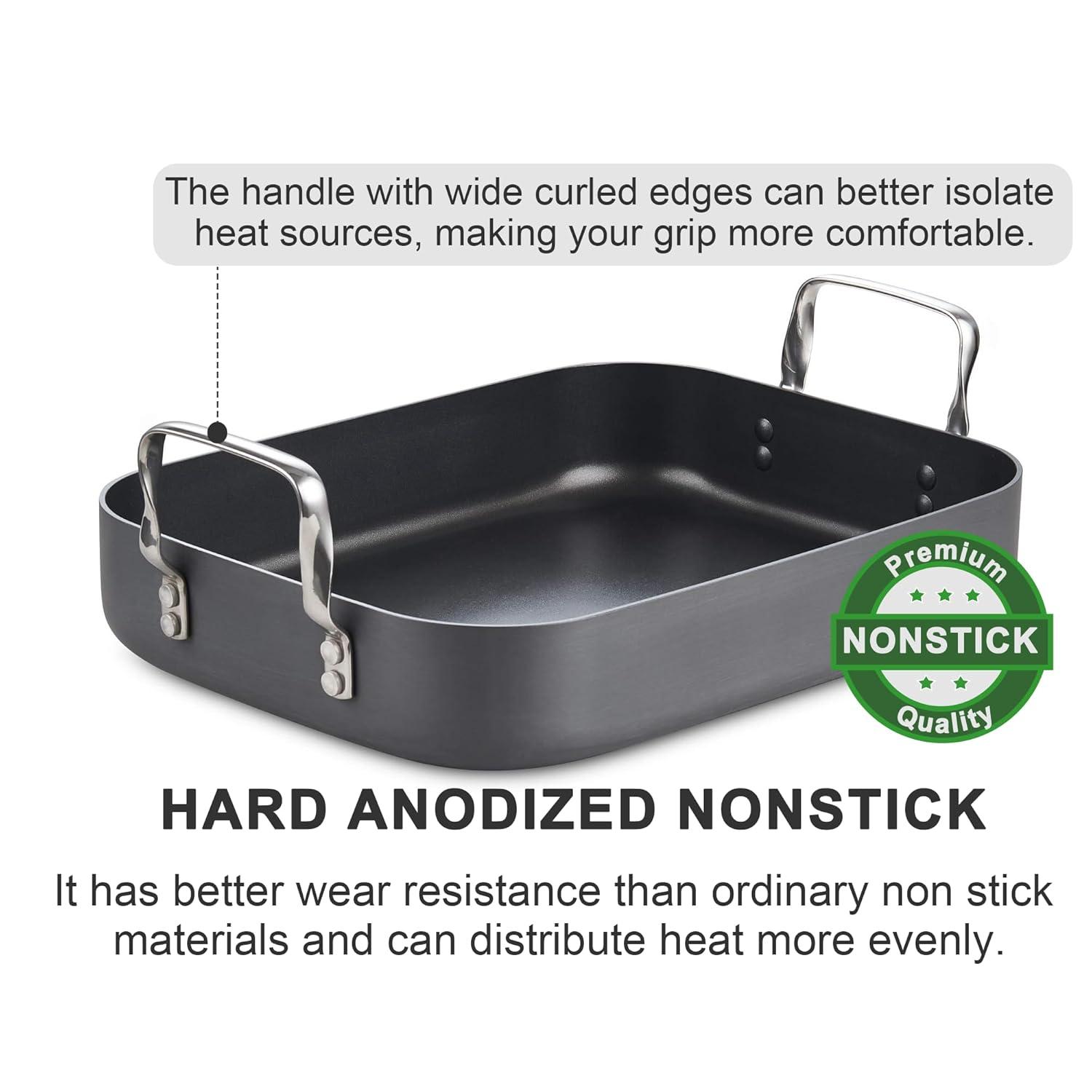 Cooks Standard Cooks Standard 18'' Non-Stick Hard-Anodized Aluminum Roasting Pan with Rack