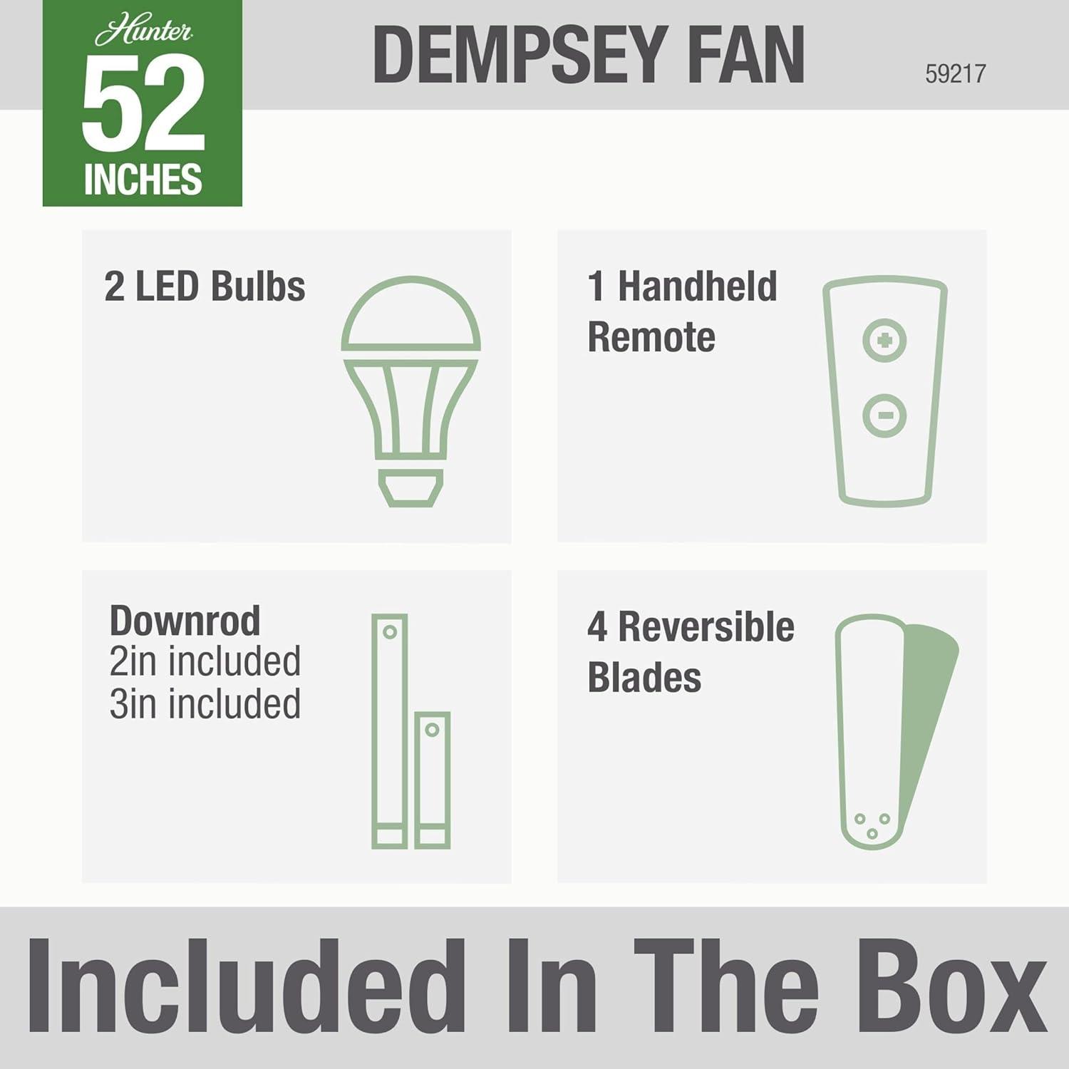 Dempsey 52" 4 - Blade Contemporary Indoor Ceiling Fan with Lights and Remote