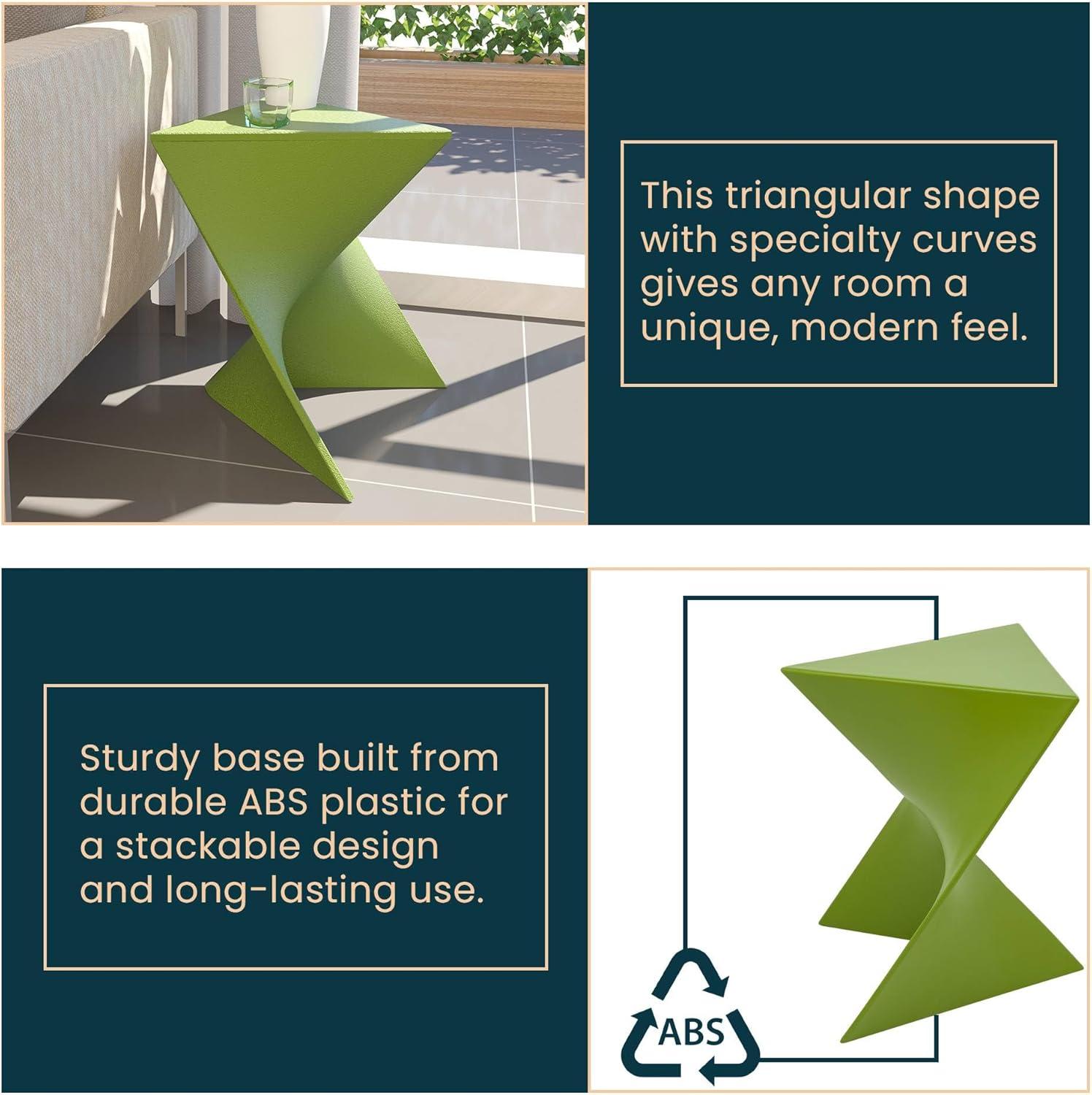 LeisureMod Danbury Modern Vanity Side Table, Green