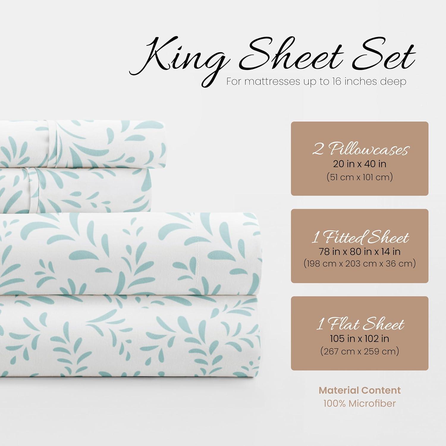 Simply Soft™ Burst of Vines Pattern Microfiber Sheet Set