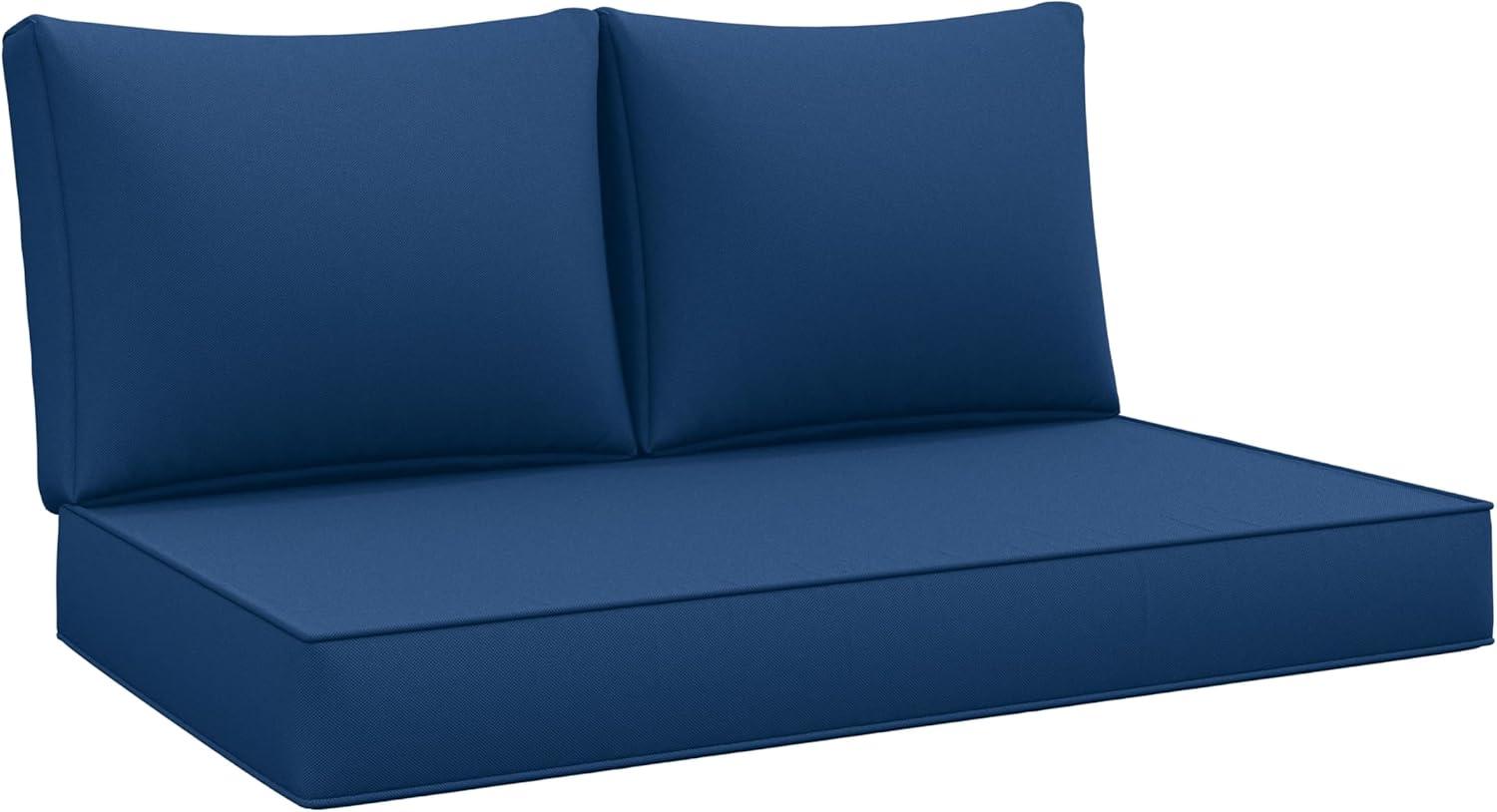 Outdoor Loveseat Cushion Set 46 X 26 Inch Water Repellent & Fadeness Patio Furniture Cushions,Removable Outdoor Couch Cushions with Hidden Zipper & Adjustment Staps for Couch, Bench, and Swing