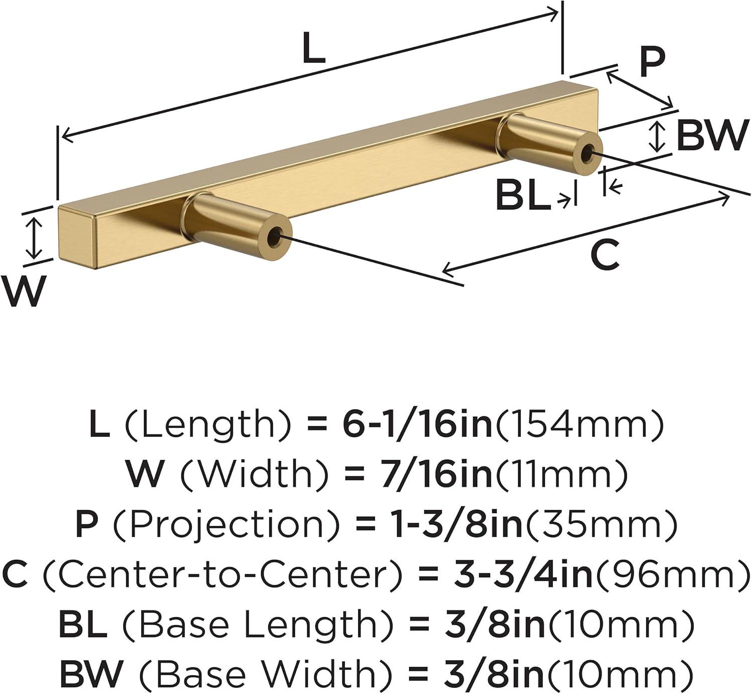 Champagne Bronze Modern Cabinet Pull, 3-3/4 inch