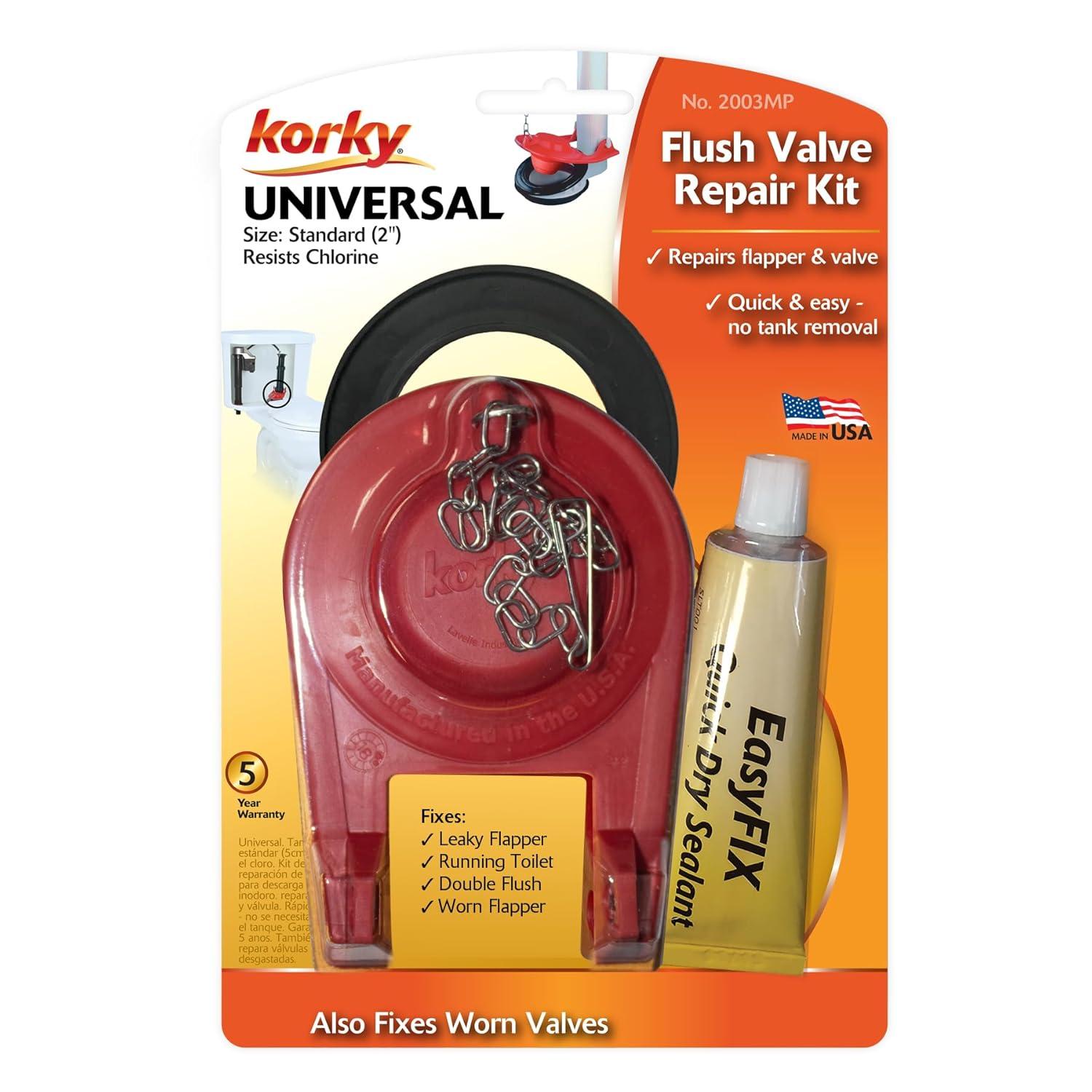 2" Universal Toilet Flush Valve Repair Kit with Adjustable Toilet Flapper