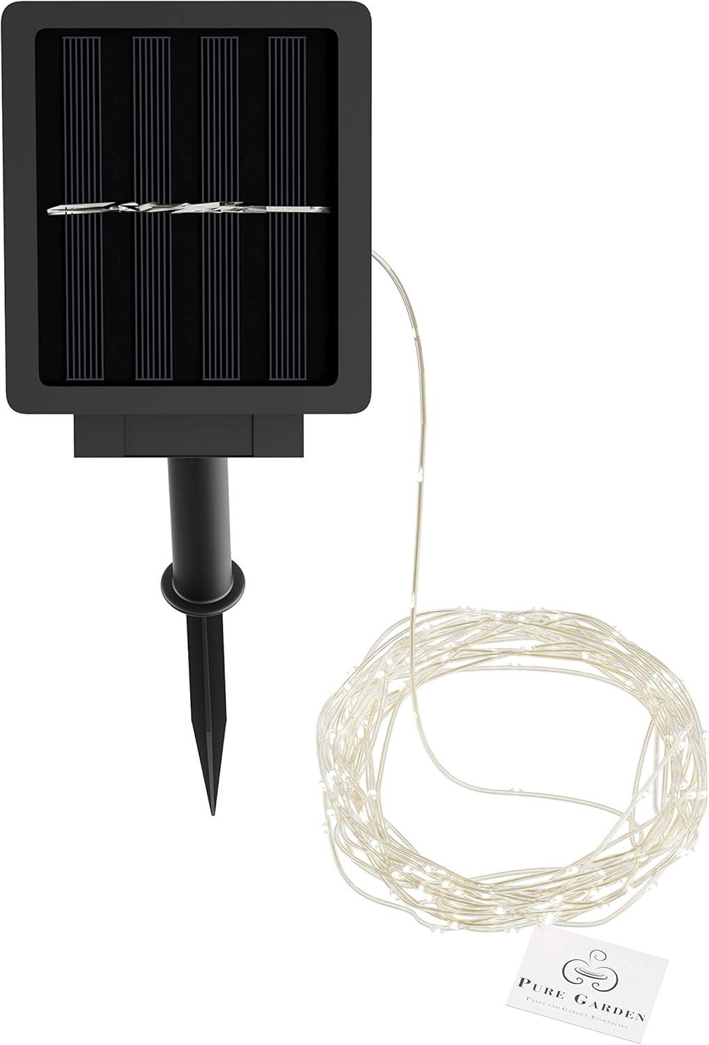 Pure Garden 50-LG1010 Outdoor Starry Solar String 100 LED Warm White Lights