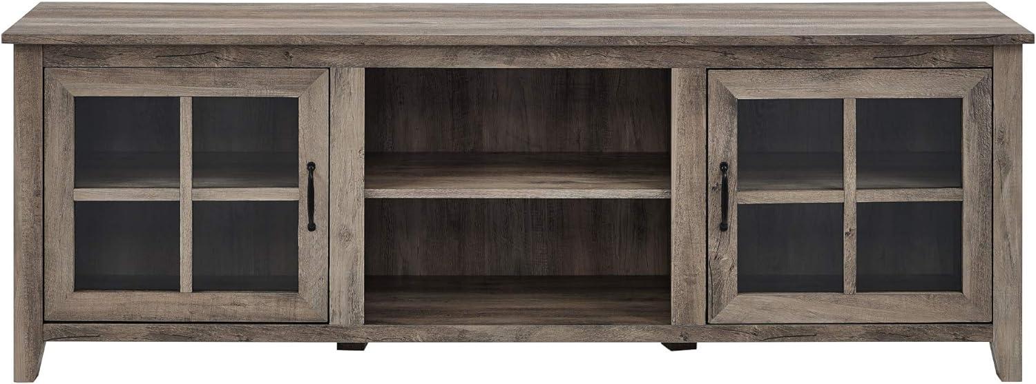 Modern Farmhouse 2-Door Glass Windowpane 70" TV Stand