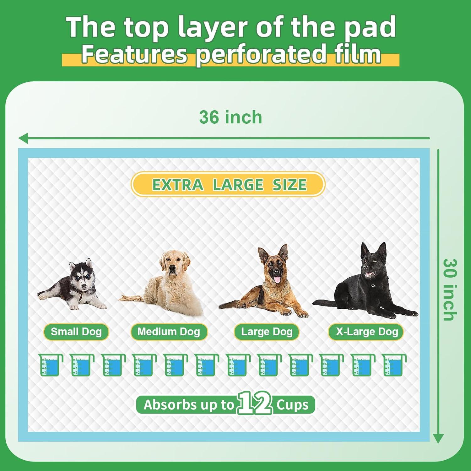 Pee Pads for Dogs - 30" X 36" Extra Large Puppy Pads XXL Potty Training Pads for Pet Wee Wee Pads Quick Absorbent Disposable Leak-Proof Pee Pads for Dogs Large Puppy Supplies - 30 Count