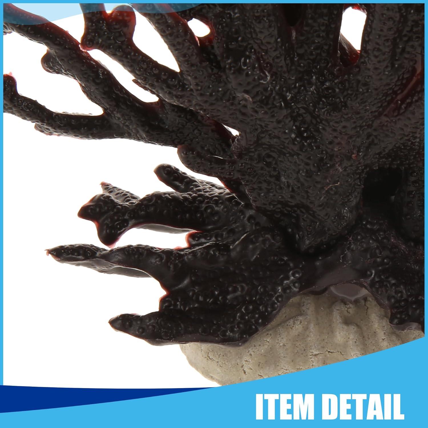 Unique Bargains Colorful Coral Reef Decor Mini Faux Coral Decor for Aquarium Decorations 6.5"x5.83" 1 Pcs White