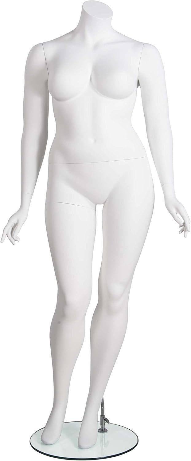 Amber Plus-Size Headless Mannequin with Matte White Finish