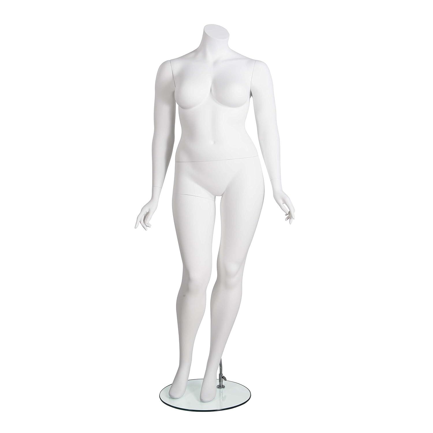 Amber Plus-Size Headless Mannequin with Matte White Finish