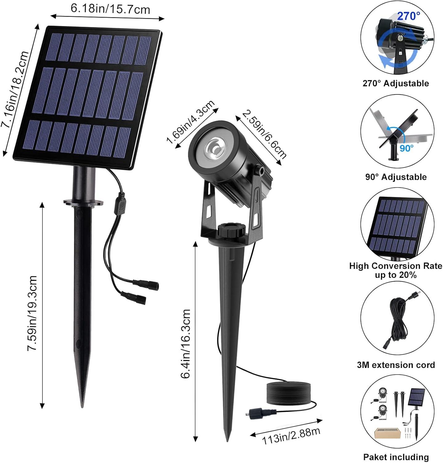 outdoors Solar Spotlights IP65 LED Lights Outdoor Landscaped Courtyard Garden Solar lamp