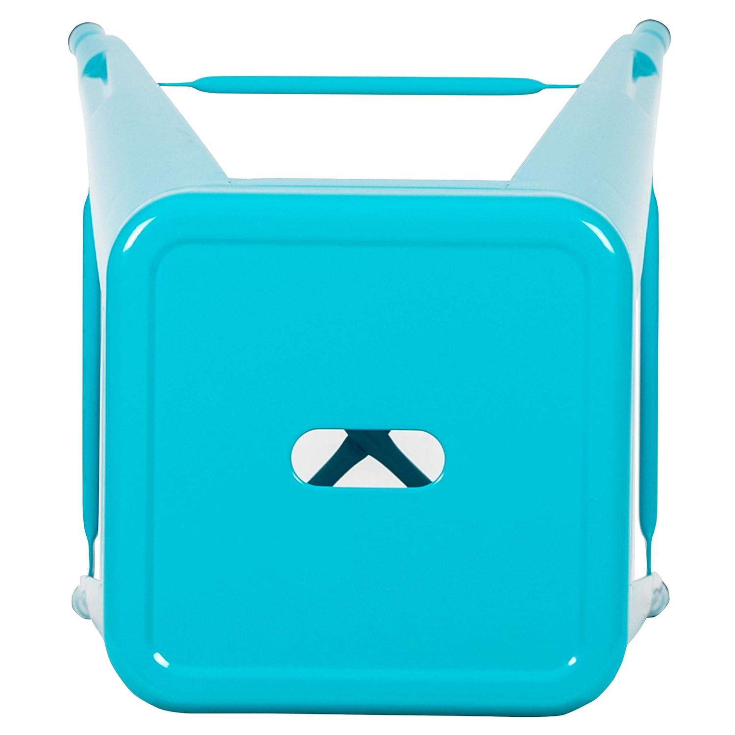 Emma and Oliver 4 Pack 30" High Metal Indoor Bar Stool - Stackable Stool, Teal