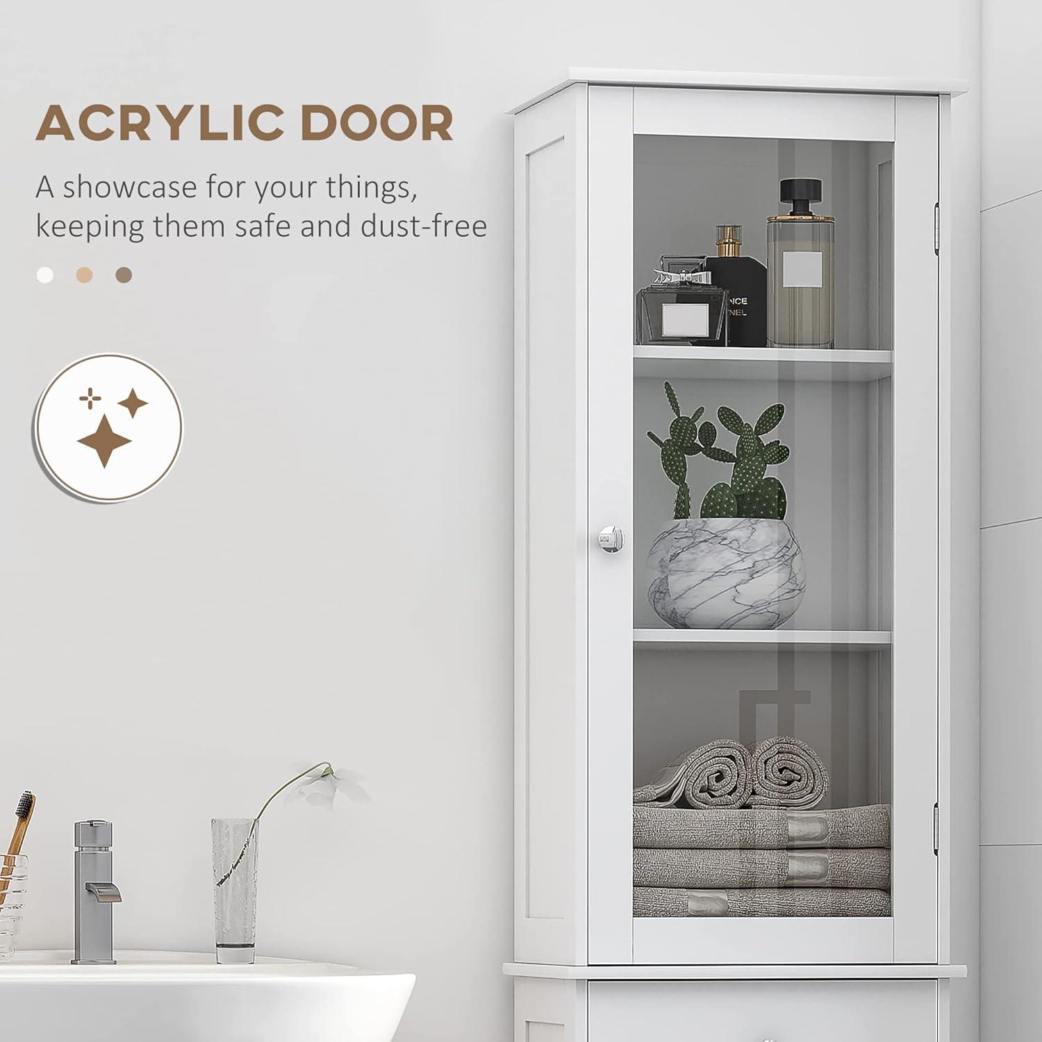 NRANTUM kleankin Slim Bathroom Storage Cabinet, Tall Bathroom Cabinet