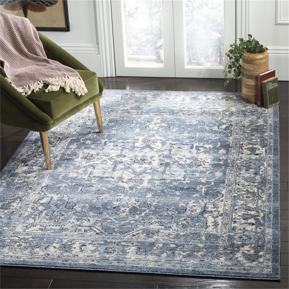 Charleston CHL412 Loomed Indoor Area Rug - Navy/Creme - 9'x12' - Safavieh