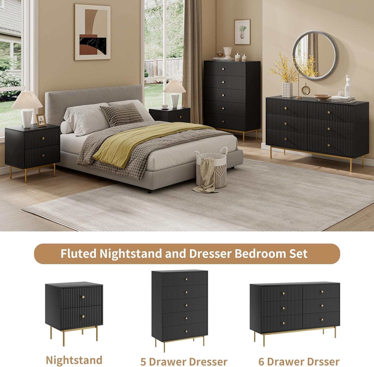 Nightstand With 2 Drawers (Set of 2)