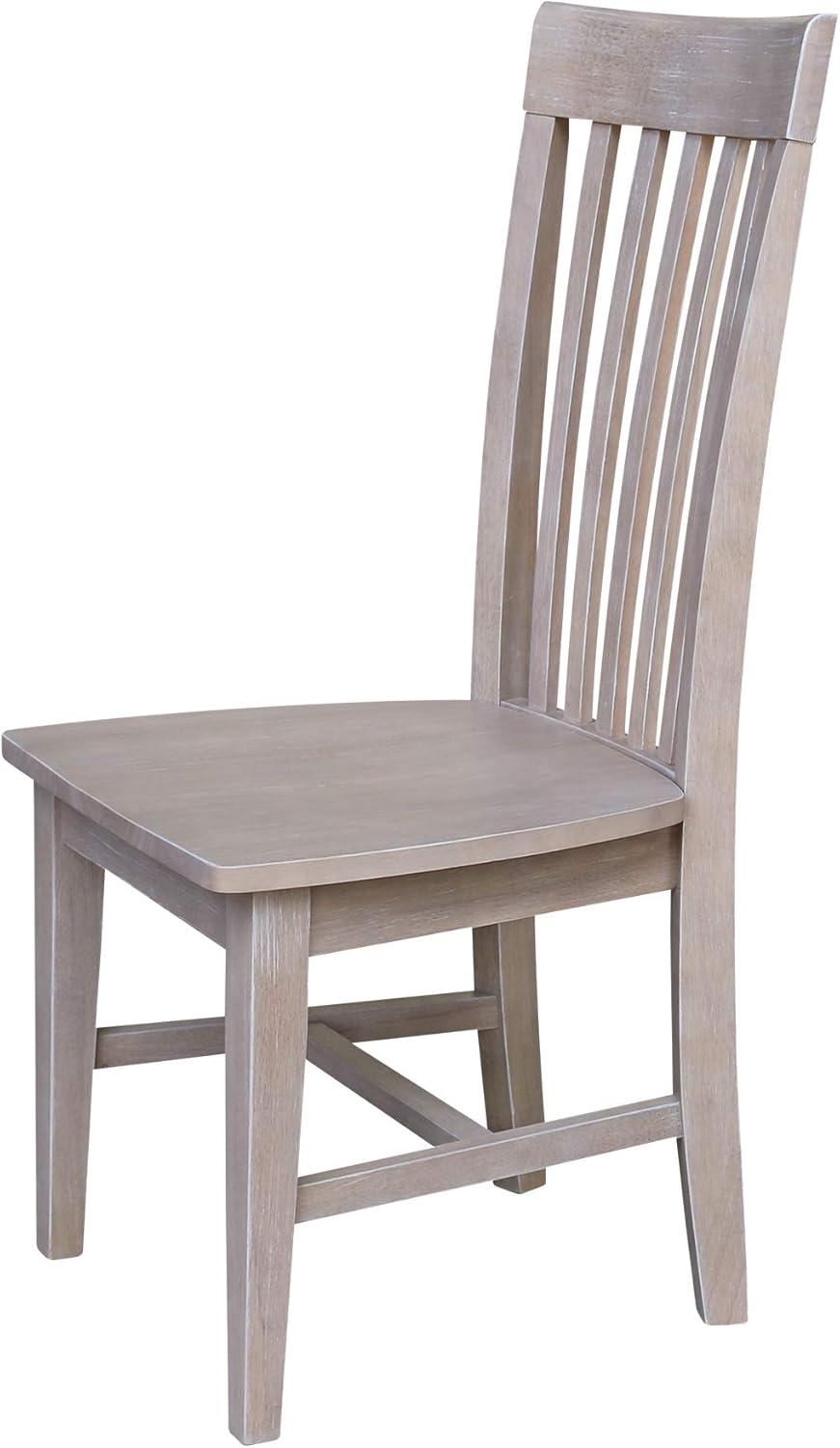 Eco-Friendly Solid Parawood High Slat Side Chair in Washed Gray Taupe