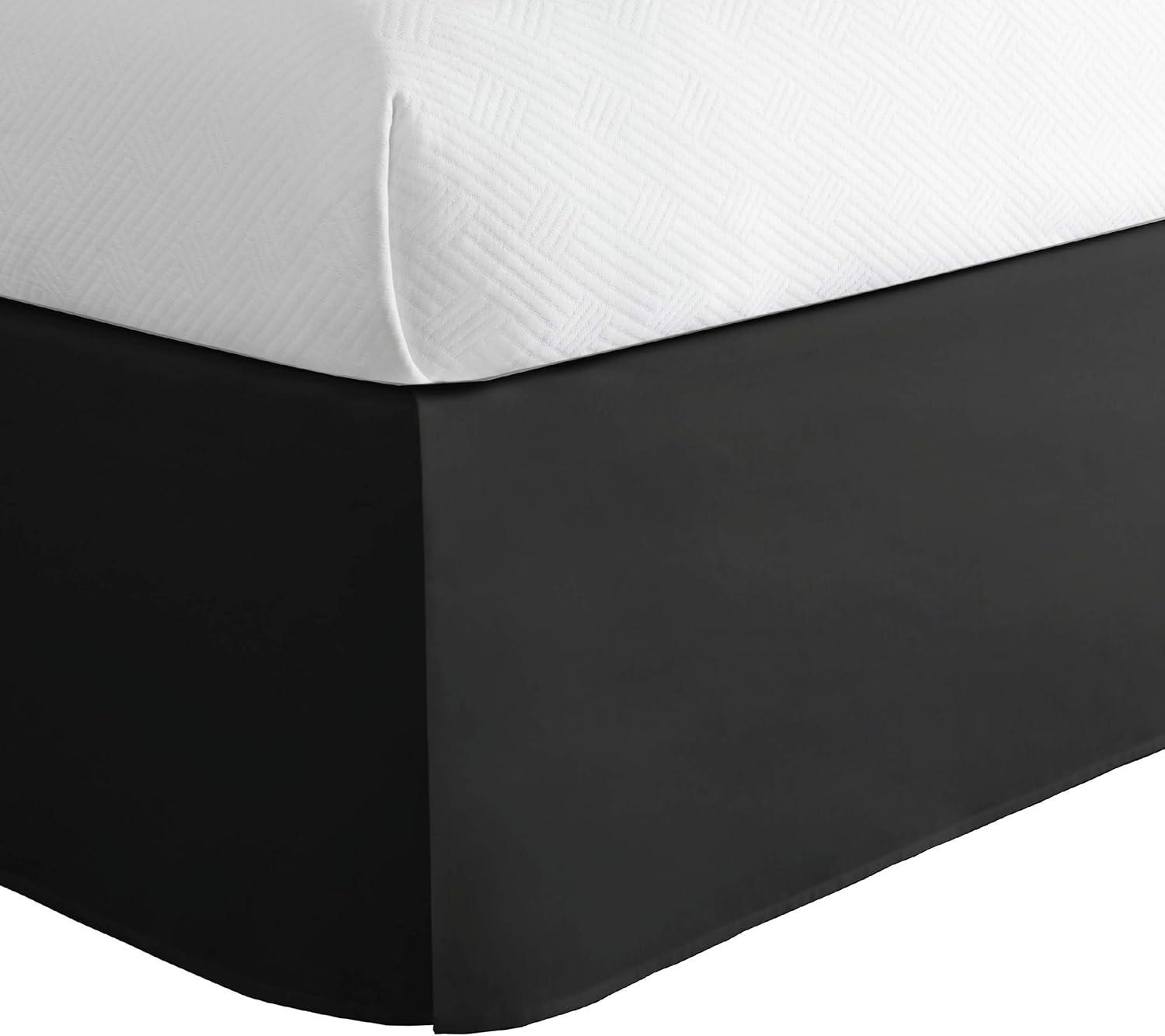 LEVINSOHN TEXTILE Basic Microfiber Tailored Bedskirt with 14-inch Drop Black Full