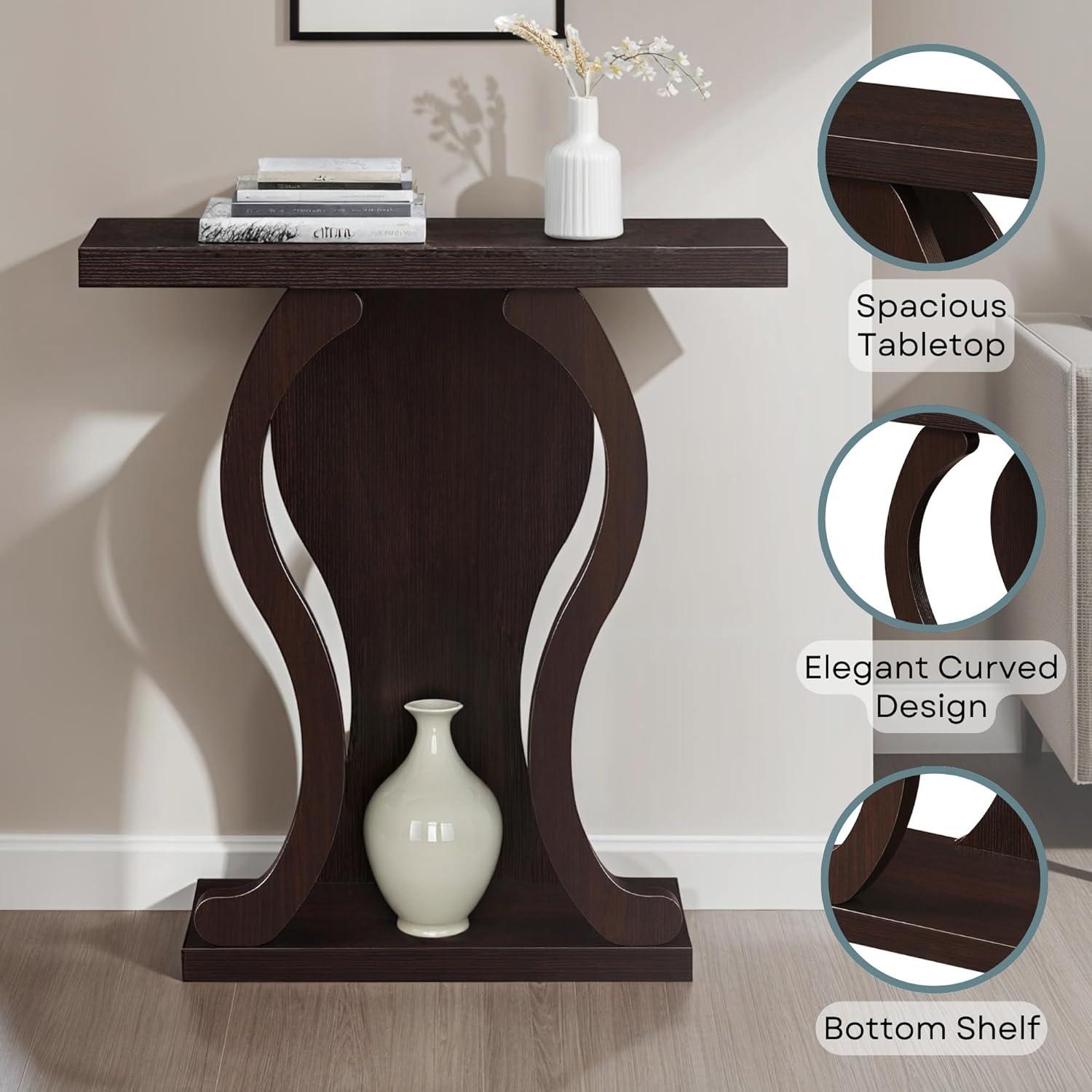 Convenience Concepts Newport Terry B Console Table, Espresso
