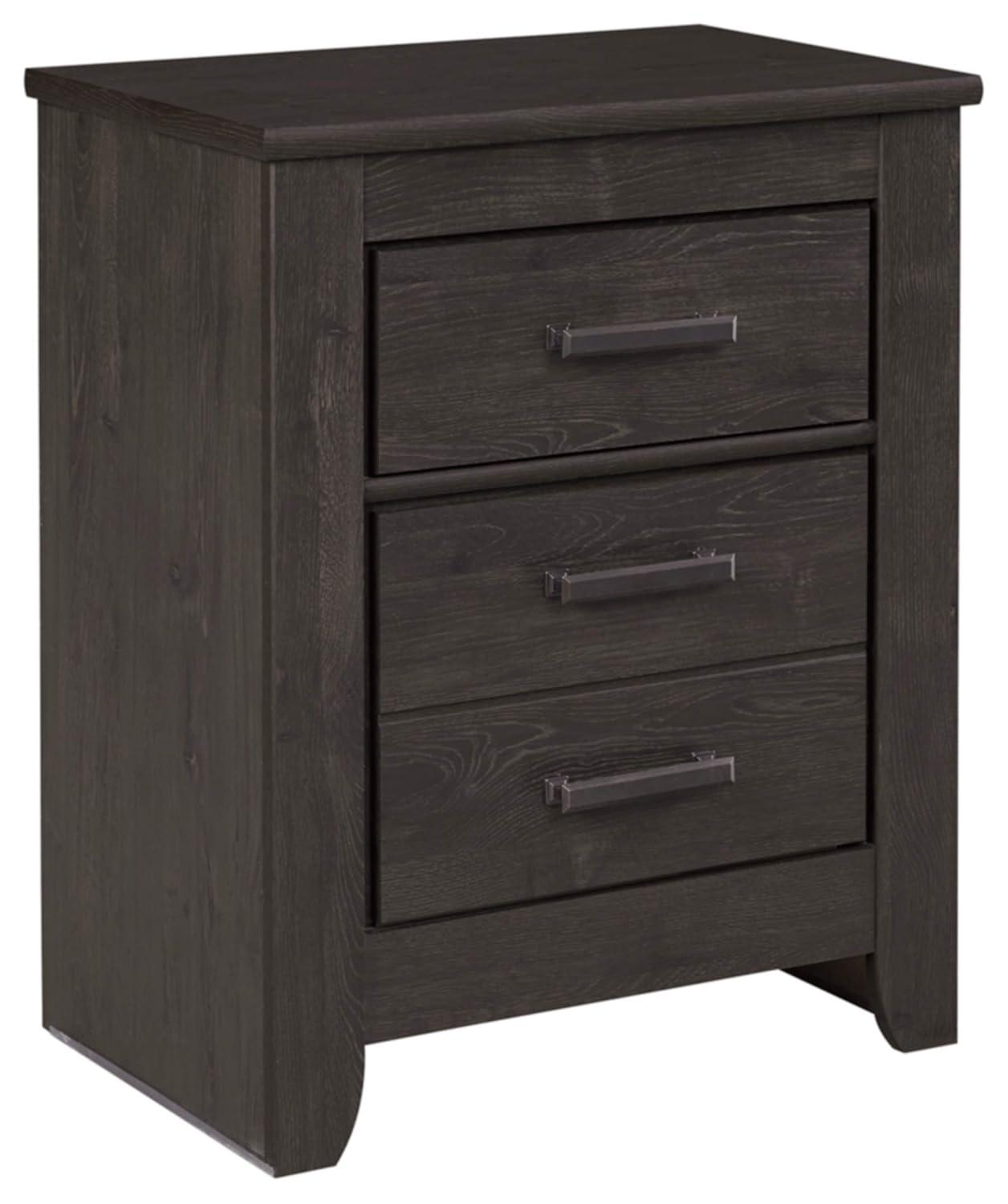 Brinxton Nightstand - Black - Signature Design by Ashley: Contemporary Bedside Table with Storage Drawer