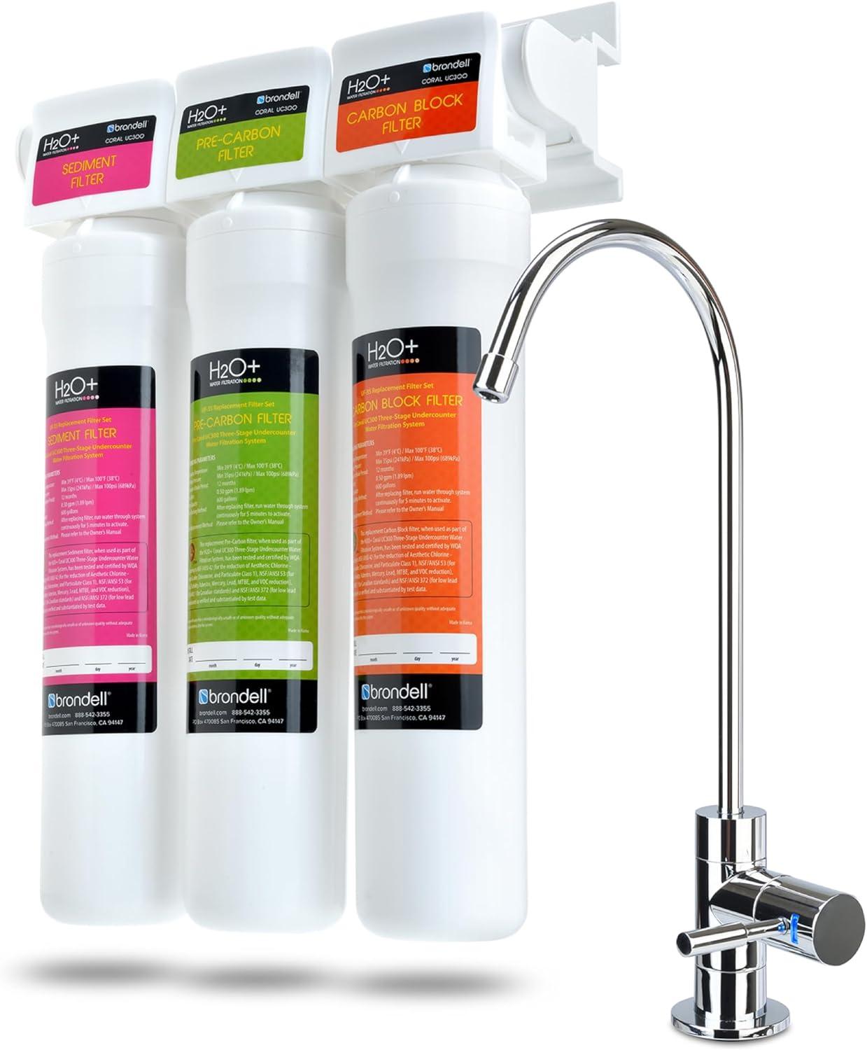 H2O+ Coral Three-Stage Undercounter Water Filter System