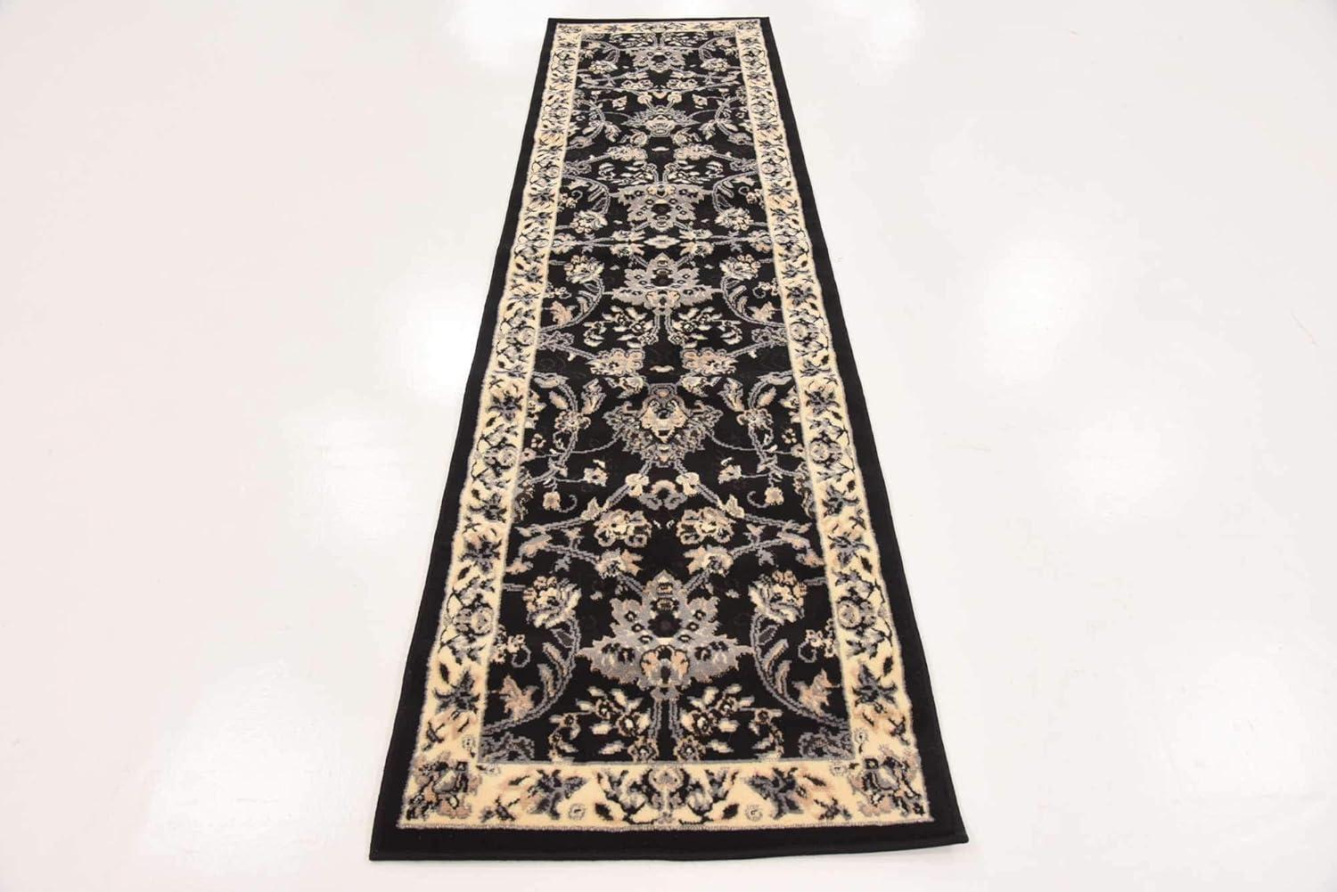 Unique Loom 2' 2 x 8' 2 Sialk Hill Washington Black Area Rug