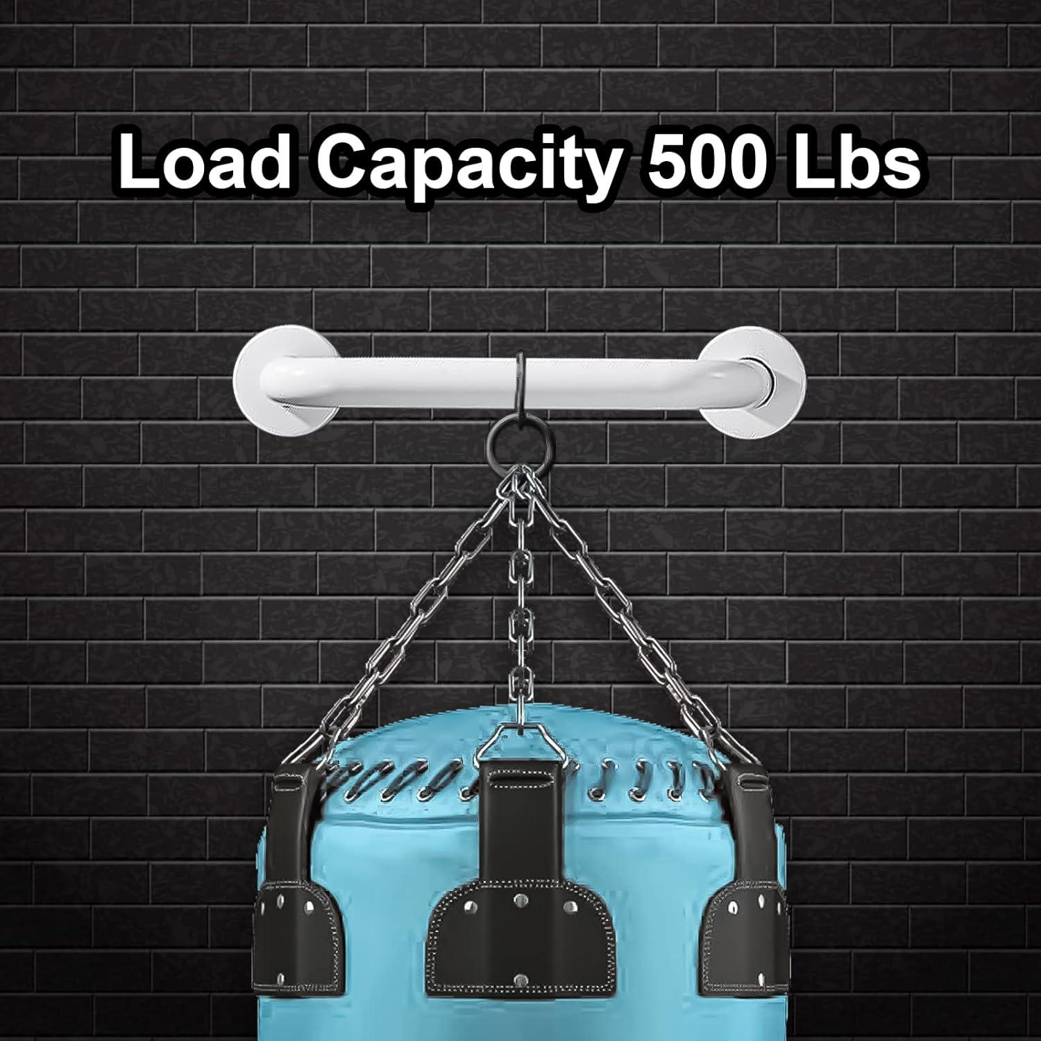 18 Inch Handicap Grab Bars, 2 Pack Stainless Steel Grab Bar for Bathtubs and Showers, Wall Mount Safety Shower Grab Bars for Seniors Injury Elderly, White