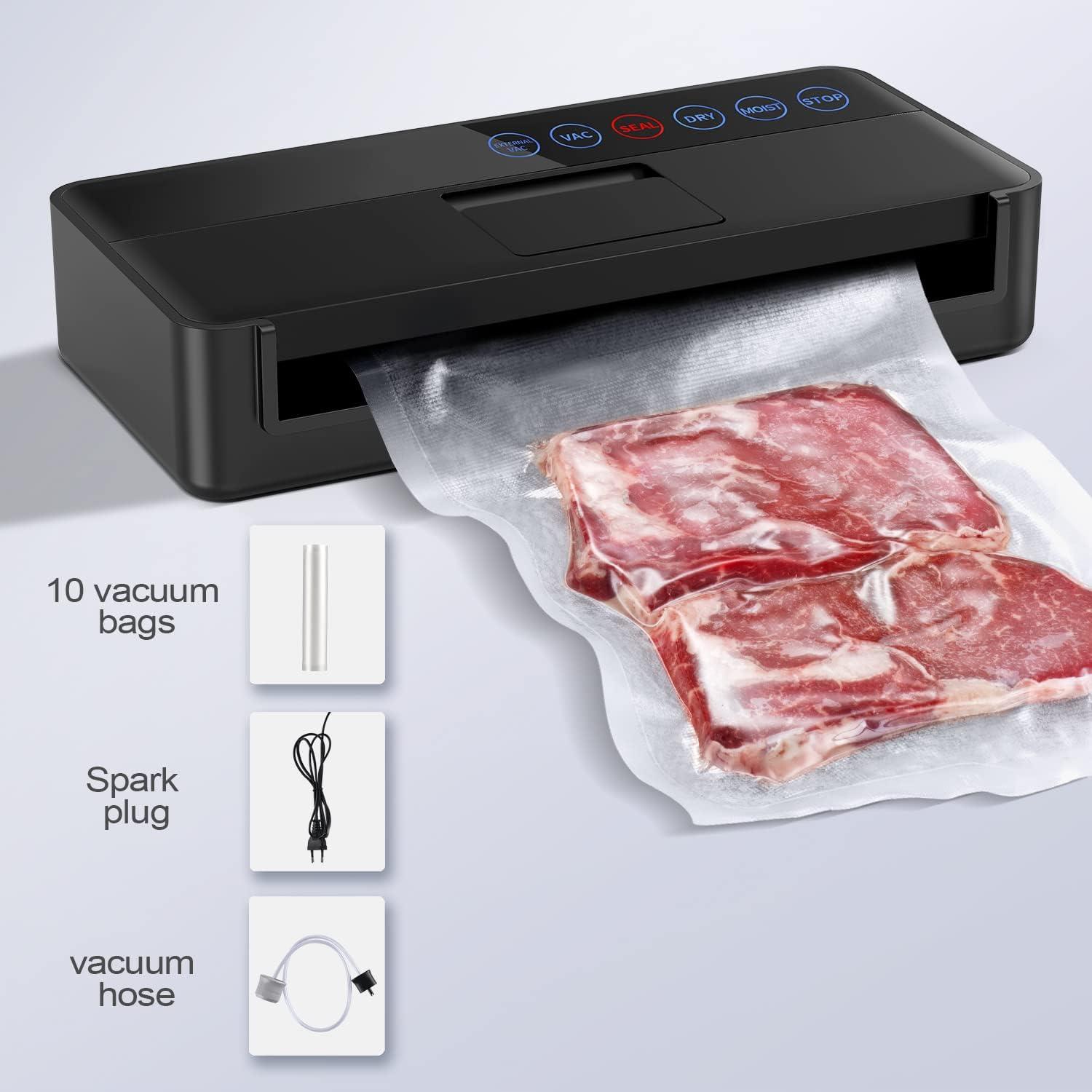 Vacuum Sealer Machine, Full Automatic Food Sealer (95Kpa), vacuum sealers bags, Air Sealing System Dry, Moist Food Preservation Modes, Lab Tested, LED Indicator Lights