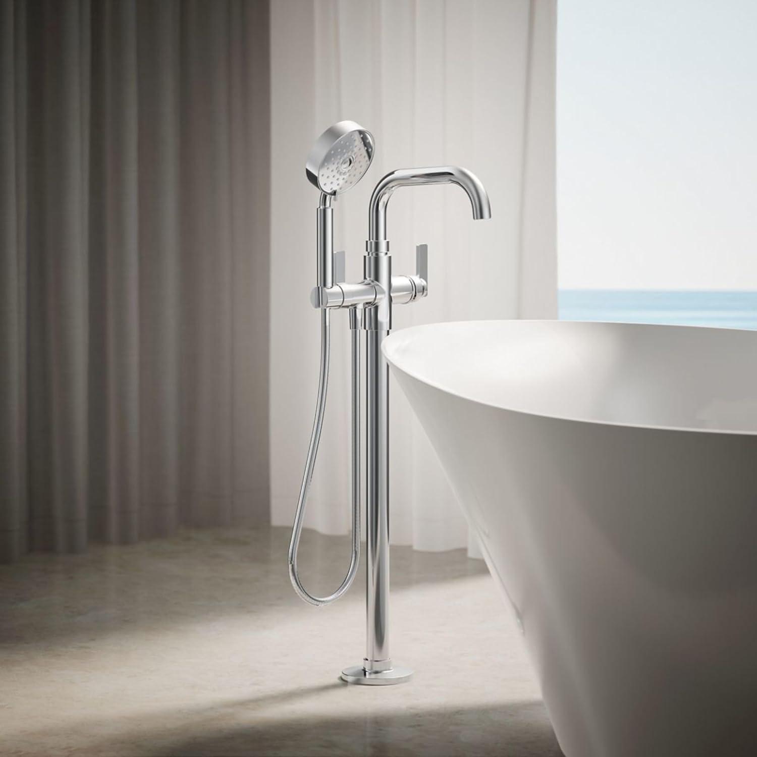 Castia by Studio McGee Floor-Mount Bath Filler Trim with Handshower