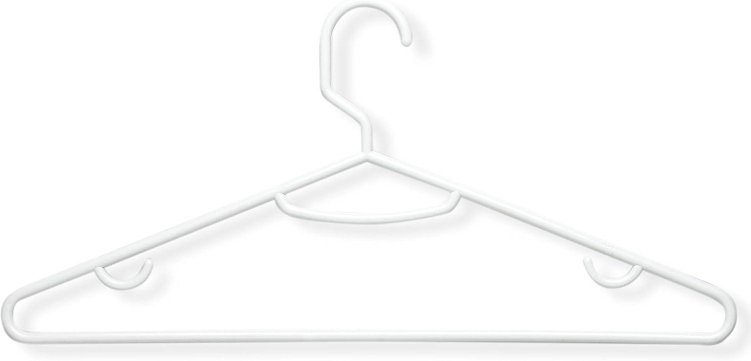 White Plastic Tubular Clothes Hangers, 15 Pack