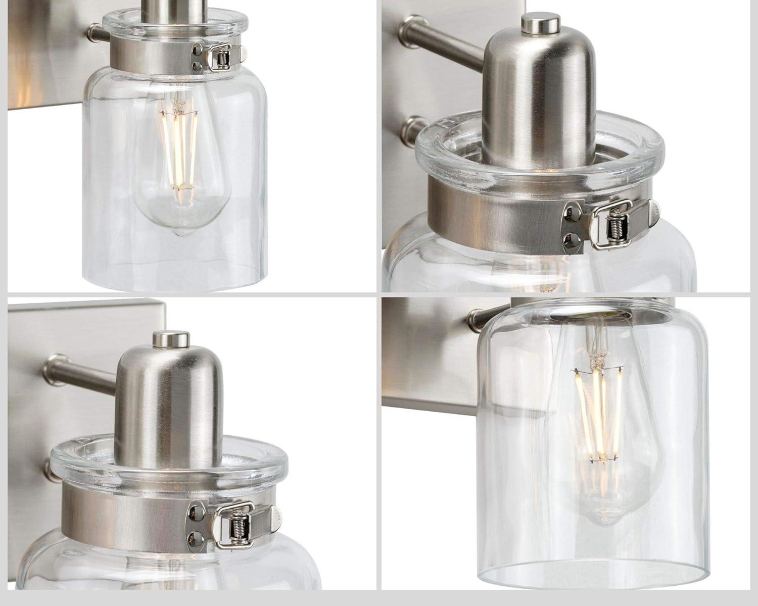 Progress Lighting Calhoun Collection 1-Light Bath & Vanity Wall Light, Brushed Nickel, Clear Glass Shade