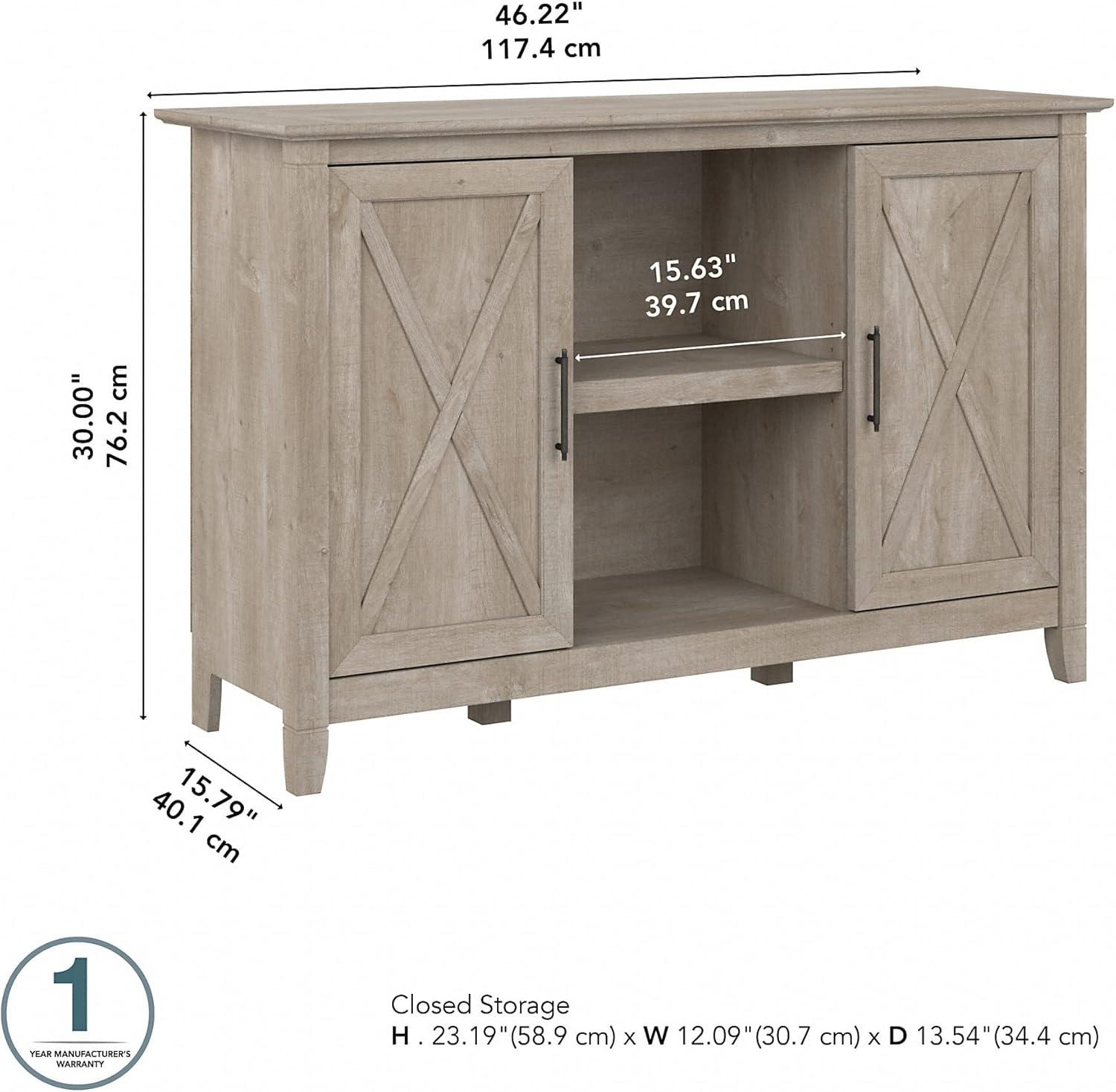Key West Accent Cabinet with Doors in Washed Gray - Engineered Wood