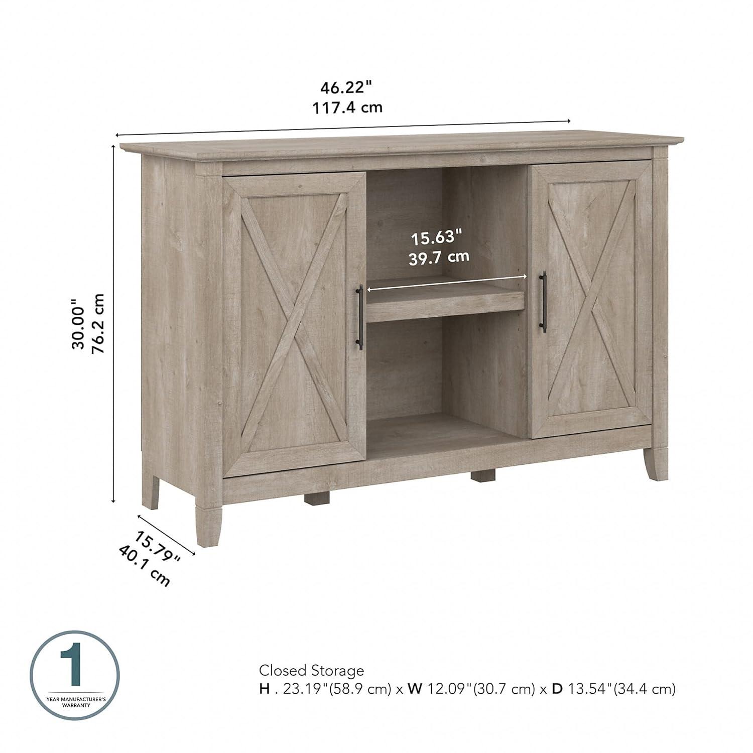 Key West Accent Cabinet with Doors in Washed Gray - Engineered Wood