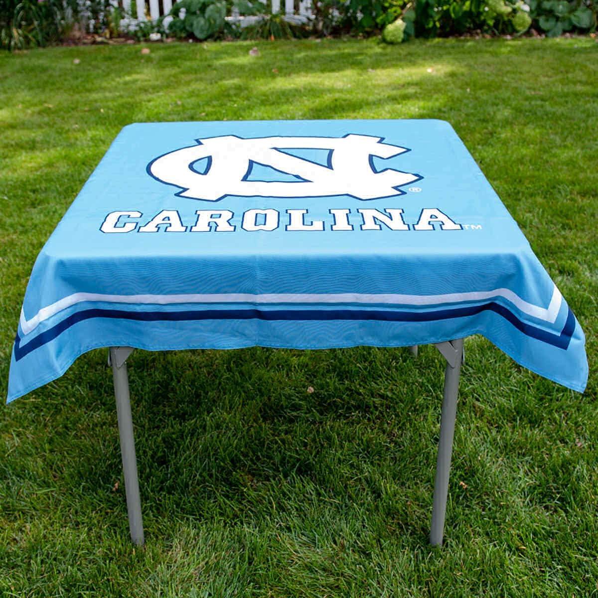 UNC Tar Heels Blue Polyester Square Tablecloth