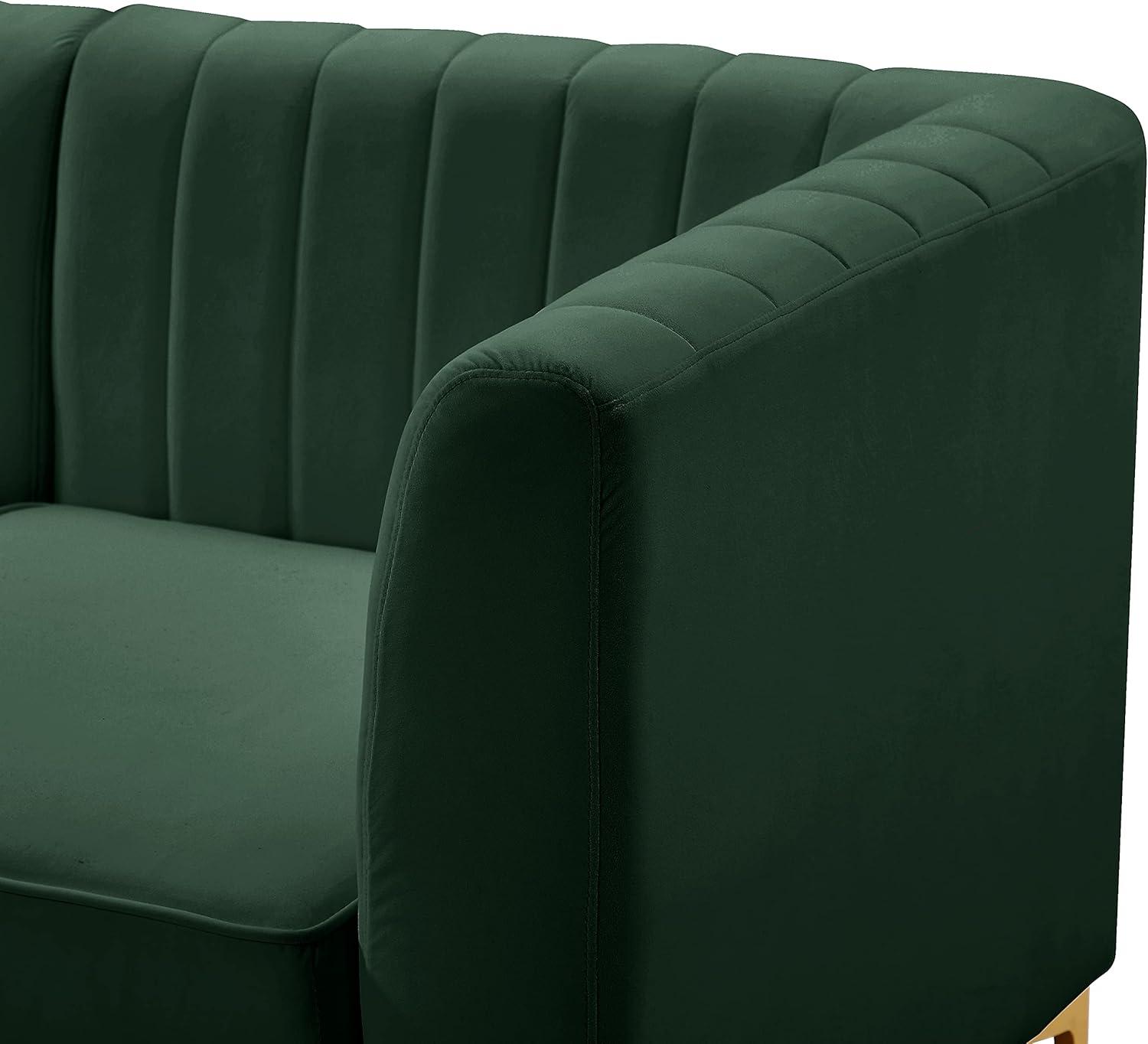 Meridian Furniture Alina Green Velvet Corner Chair