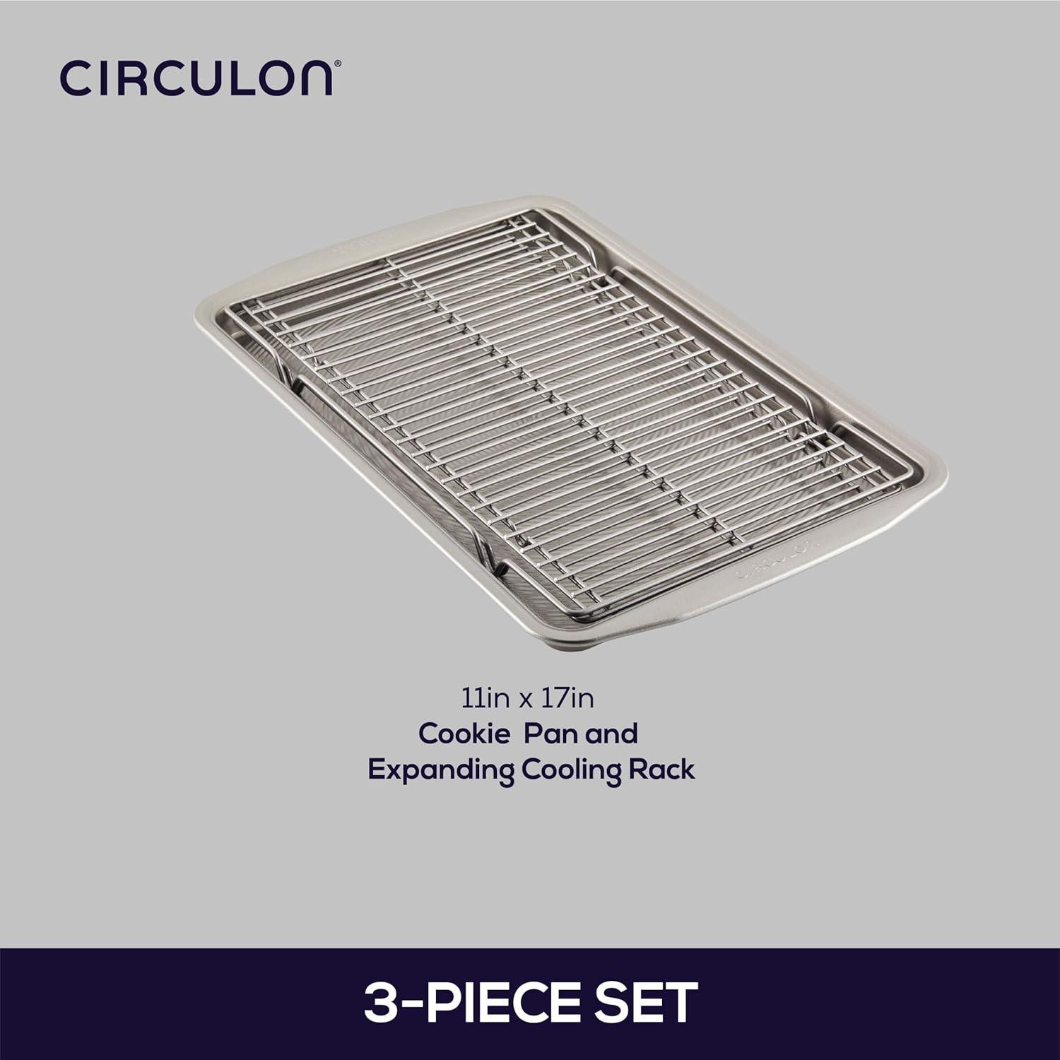 Circulon Bakeware Baking Sheet Pan and Cooling Rack Set, 3 Piece