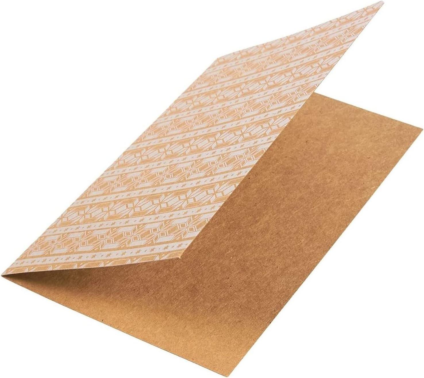 BEST PAPER GREETINGS 36 Pack Kraft Cute Christmas Greeting Cards with Envelopes, 4x6 Bulk Holiday Note Cards for Winter Holiday Xmas Season, 6 White Print Festive Designs