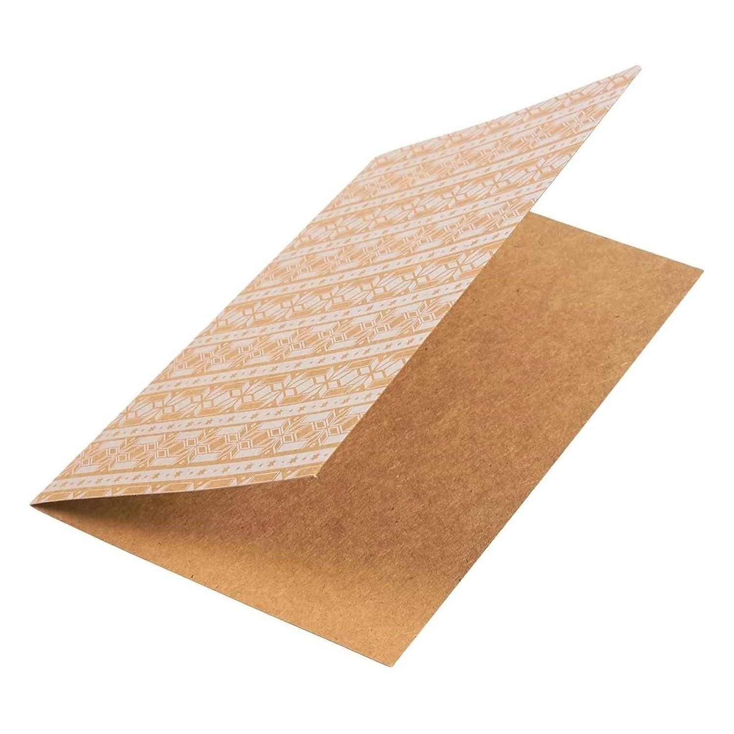 BEST PAPER GREETINGS 36 Pack Kraft Cute Christmas Greeting Cards with Envelopes, 4x6 Bulk Holiday Note Cards for Winter Holiday Xmas Season, 6 White Print Festive Designs