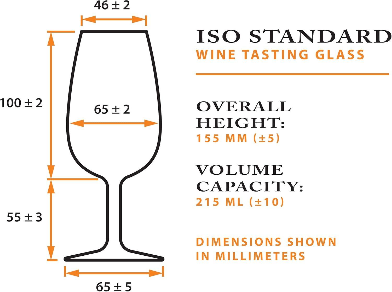 Final Touch ISO INAO Wine Tasting Glasses Set of 6 - Lead-Free Crystal for Red, White, Sparkling, Rosé - 7¼ oz Capacity - Ideal for Wine Tastings and Events (WGT406)