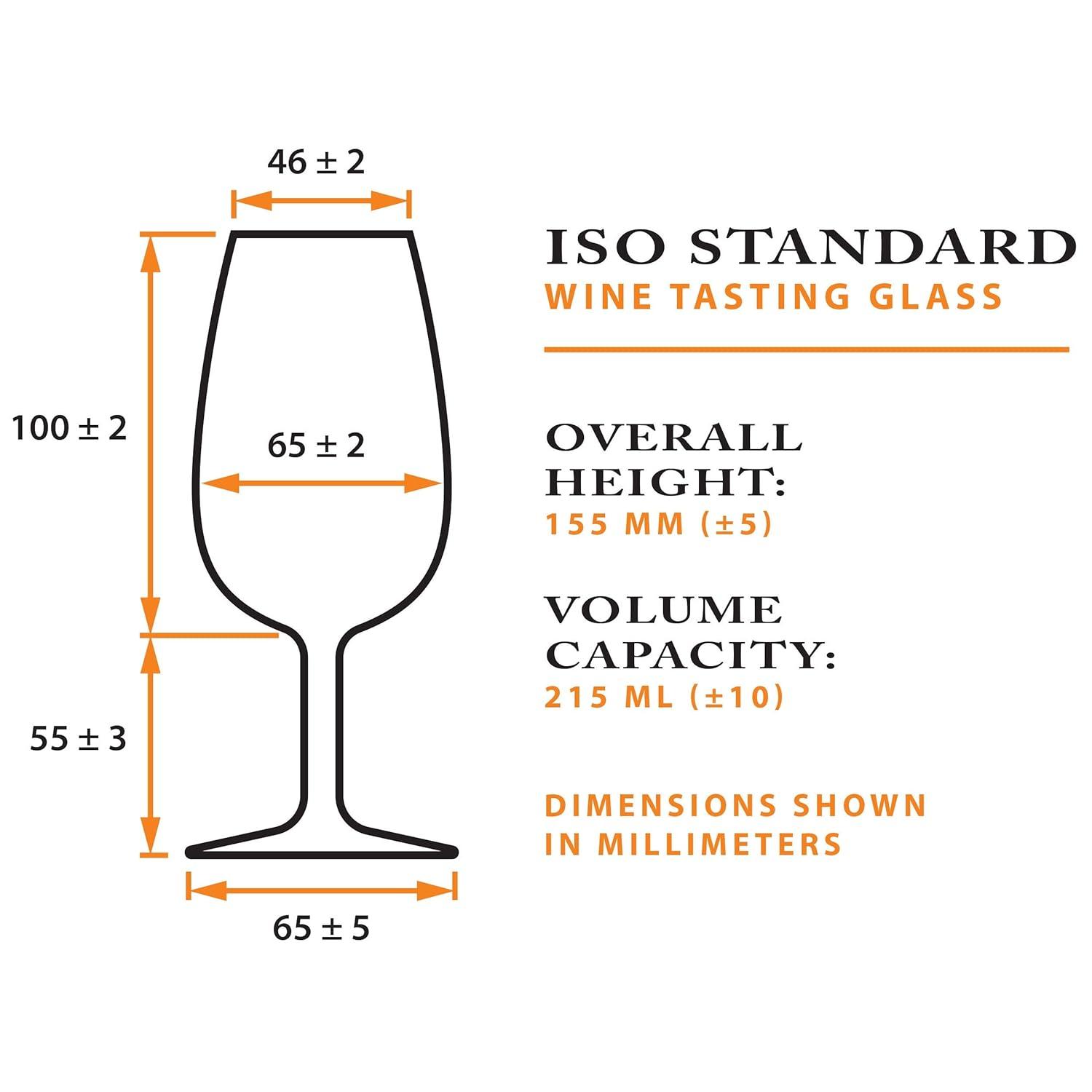 Final Touch ISO INAO Wine Tasting Glasses Set of 6 - Lead-Free Crystal for Red, White, Sparkling, Rosé - 7¼ oz Capacity - Ideal for Wine Tastings and Events (WGT406)