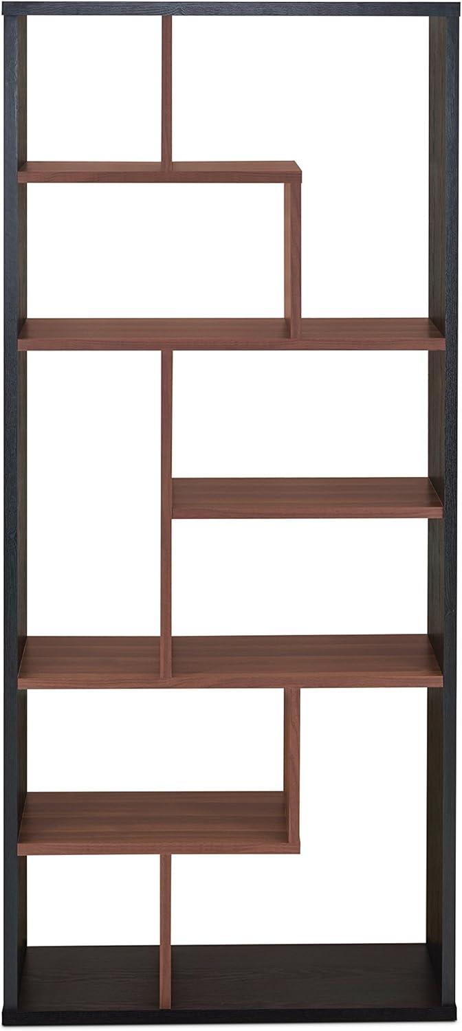 Acme Mileta II Modern Black and Walnut Cube Bookcase