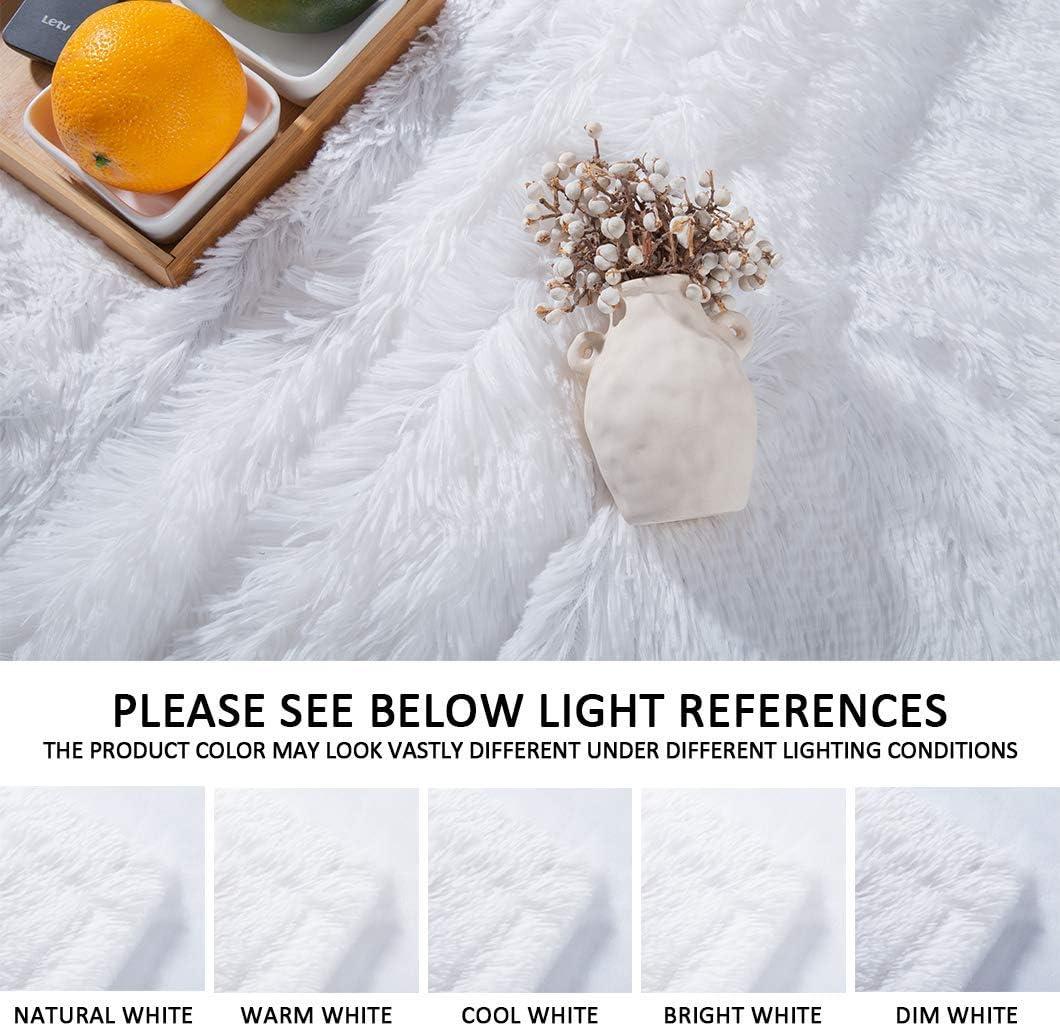 YUSOKI Twin Size Faux Fur Throw Blanket(White,60" x 80"),Whithout Pillows,Winter Lightweight Plush Fuzzy Soft Cozy Microfiber Comfy Bed Blanket for Women Kids Girls Couch Sofa Washable