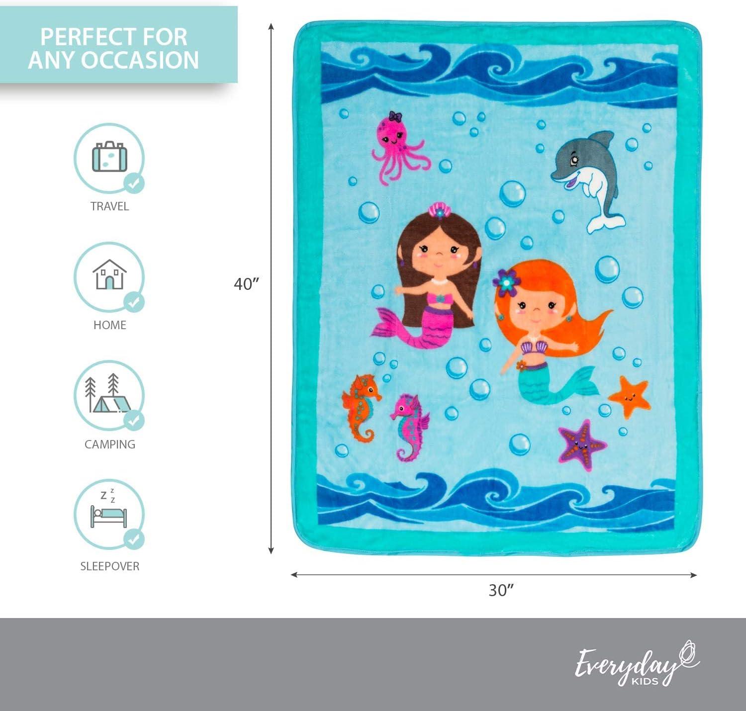 Everyday Kids Toddler Throw Blanket - Mermaids Undersea Adventure