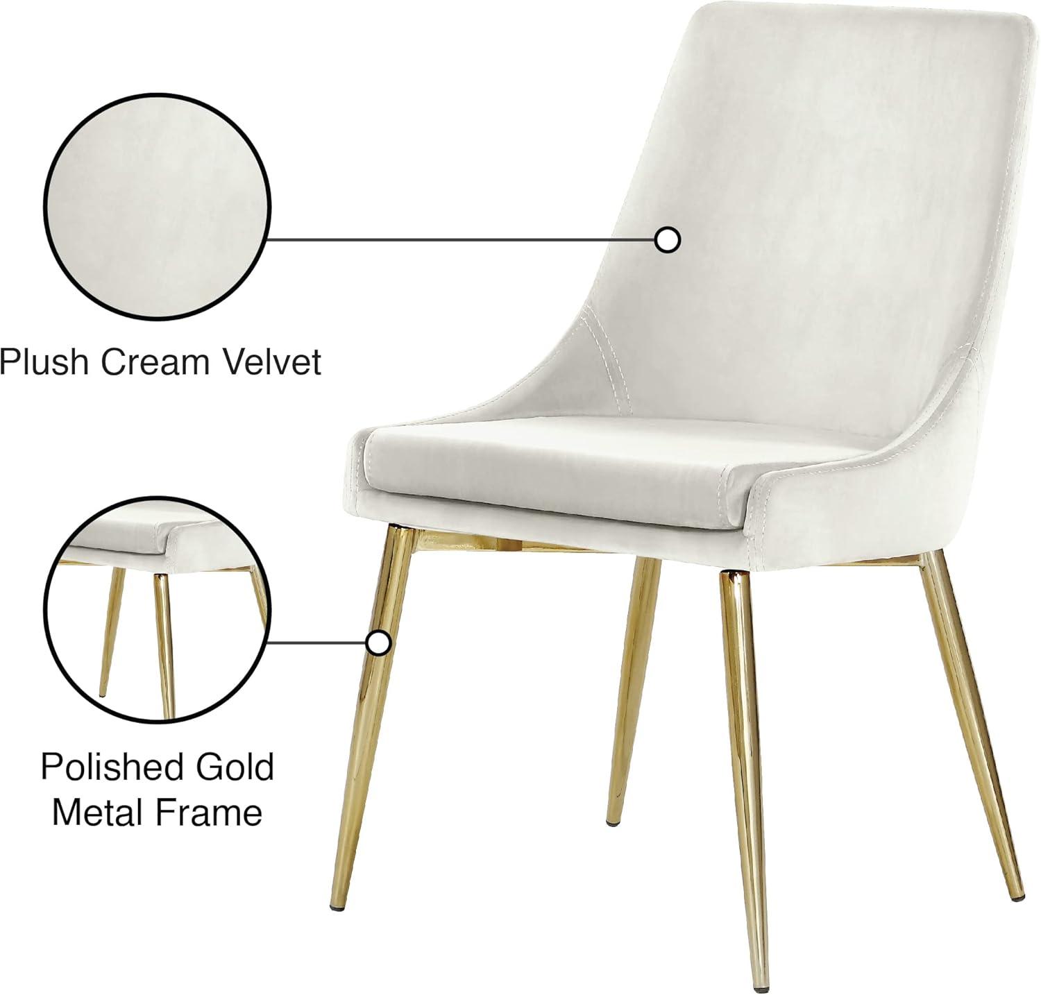 Meridian Furniture Karina Cream Velvet Dining Chair (Set of 2)