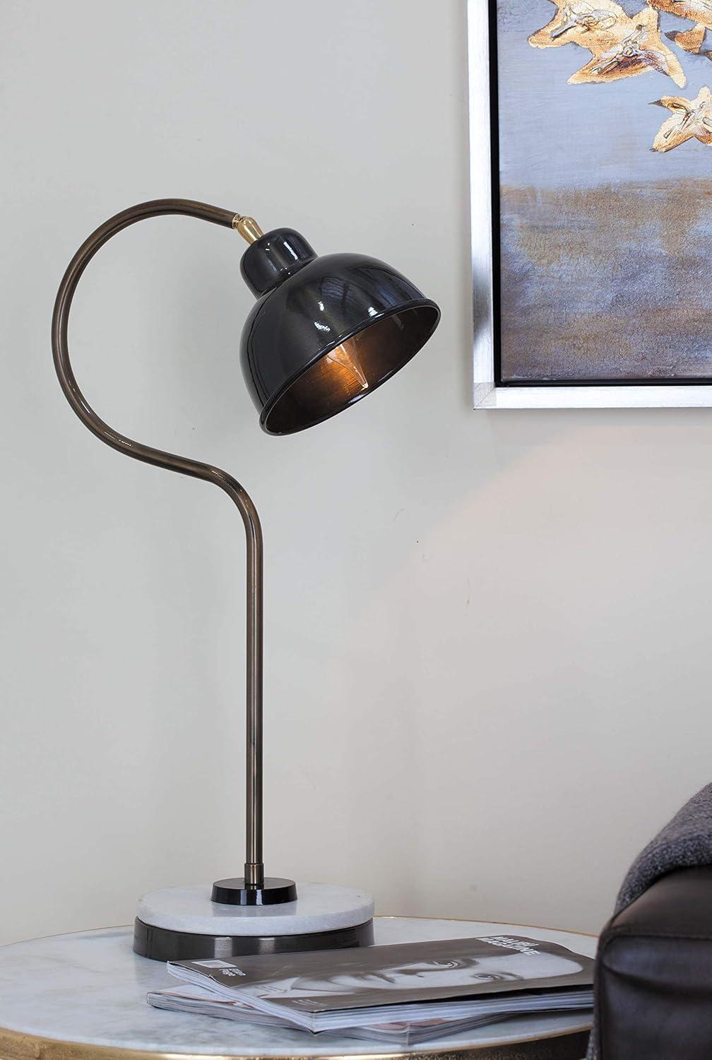 DecMode 22" Spotlight Black Desk Lamp with Black Metal Shade