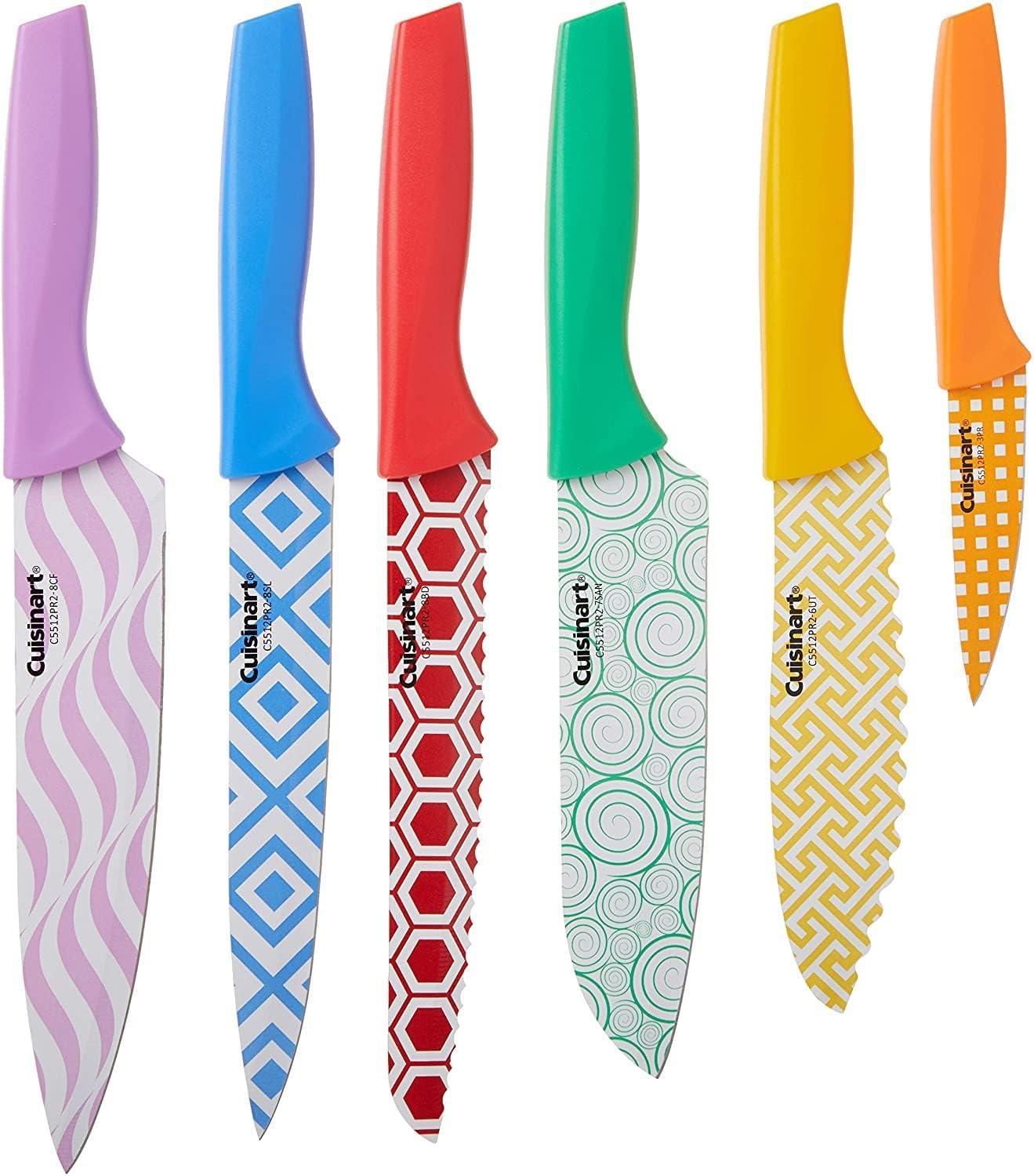 Cuisinart 12 Piece Printed Color Knife Set with Blade Guards