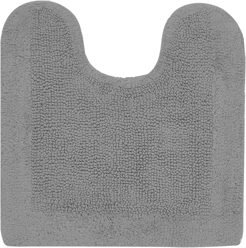 Better Trends Edge 100% Cotton Tufted Reversible Bath Rug 20" x 20" Contour - Gray